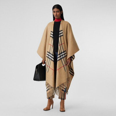 Burberry Reversible Check Wool Cashmere Cape outlook