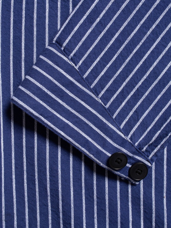 Berra Striped Worker Shirt Blue - 4