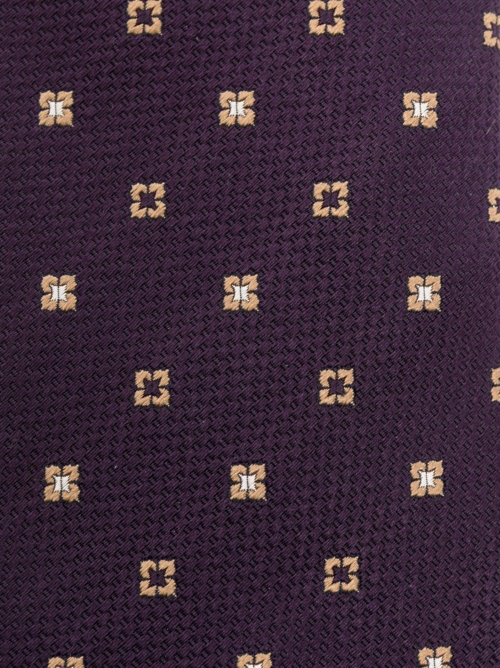 quatrefoil-pattern jacquard silk tie - 2