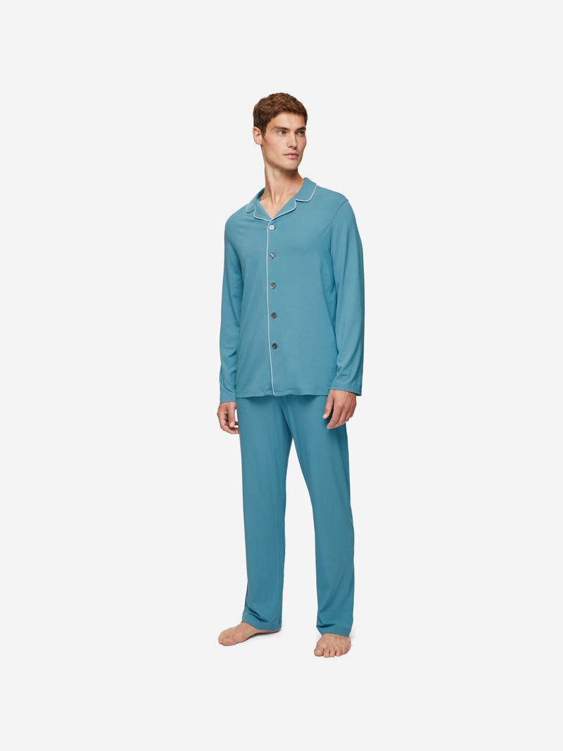 Men's Pyjamas Basel Micro Modal Stretch Harbour Blue - 3