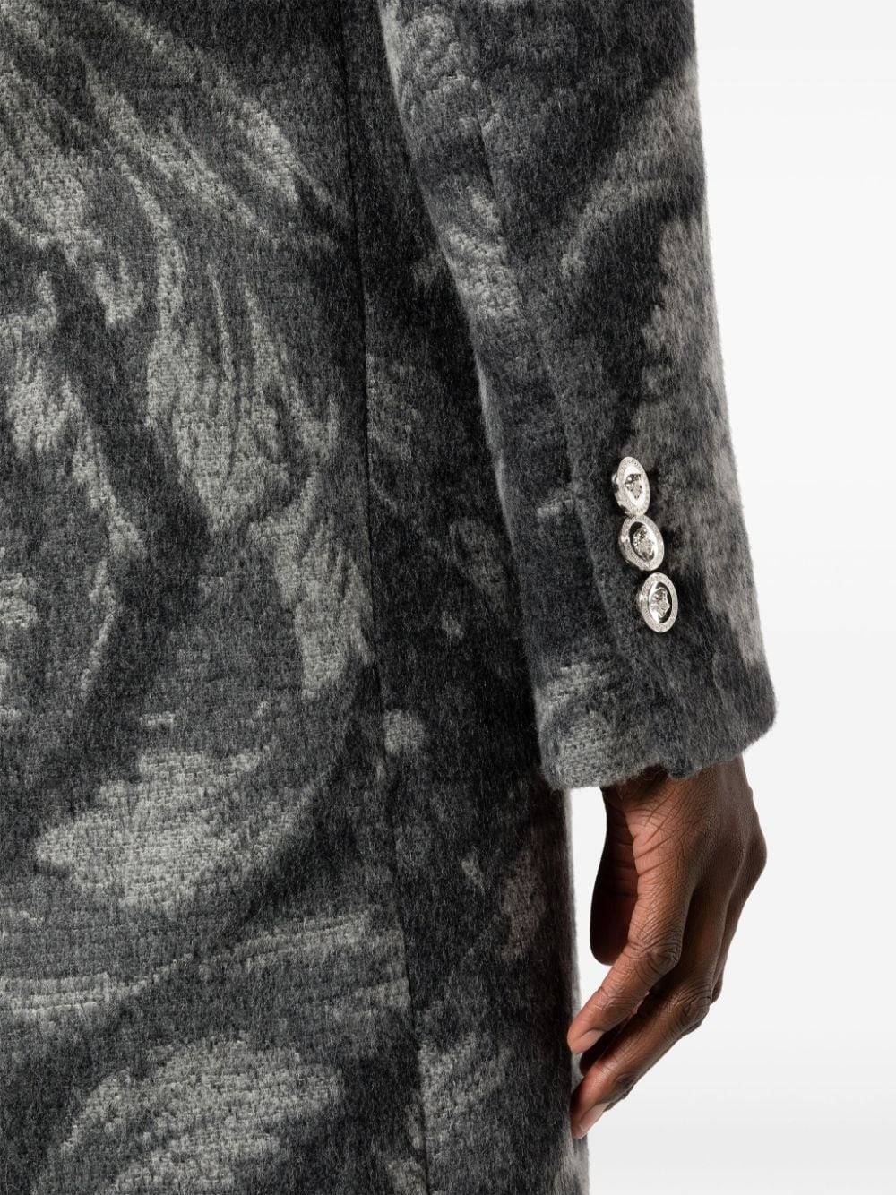 Barocco Stencil double-breasted coat - 5