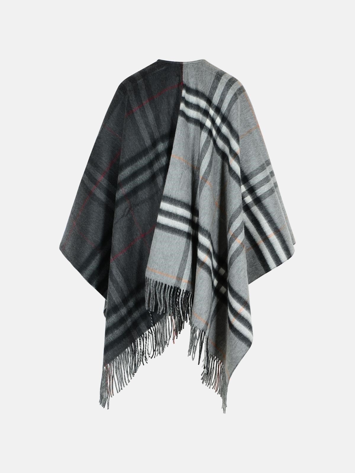 GREY CASHMERE BLEND CAPE - 3