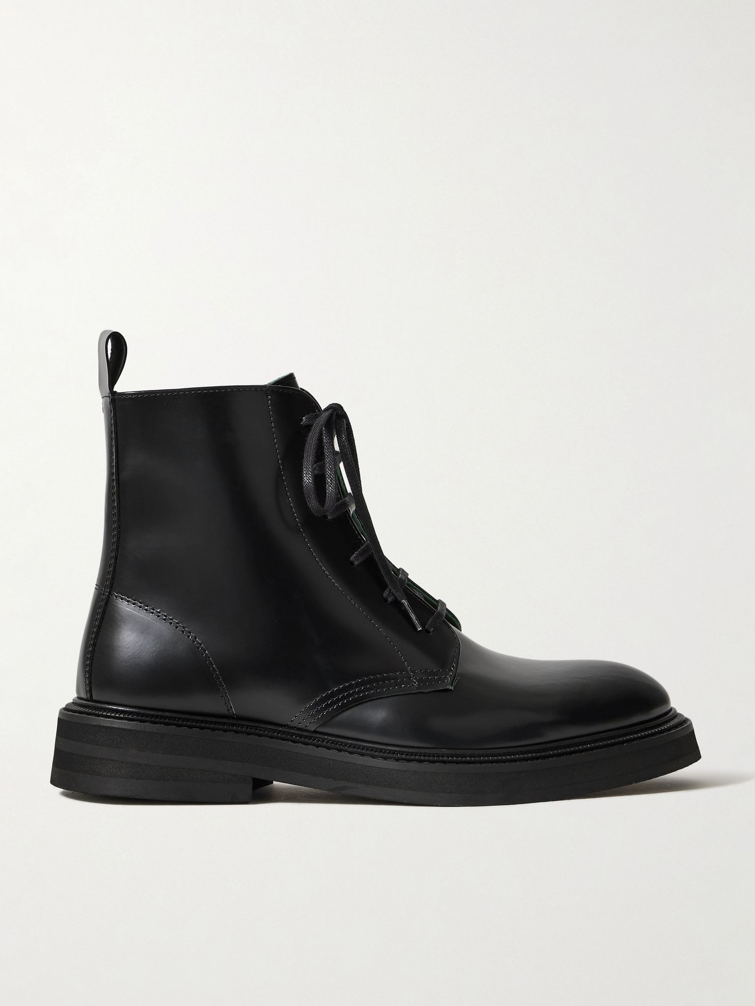 Officer Glossed-Leather Boots Black - 1