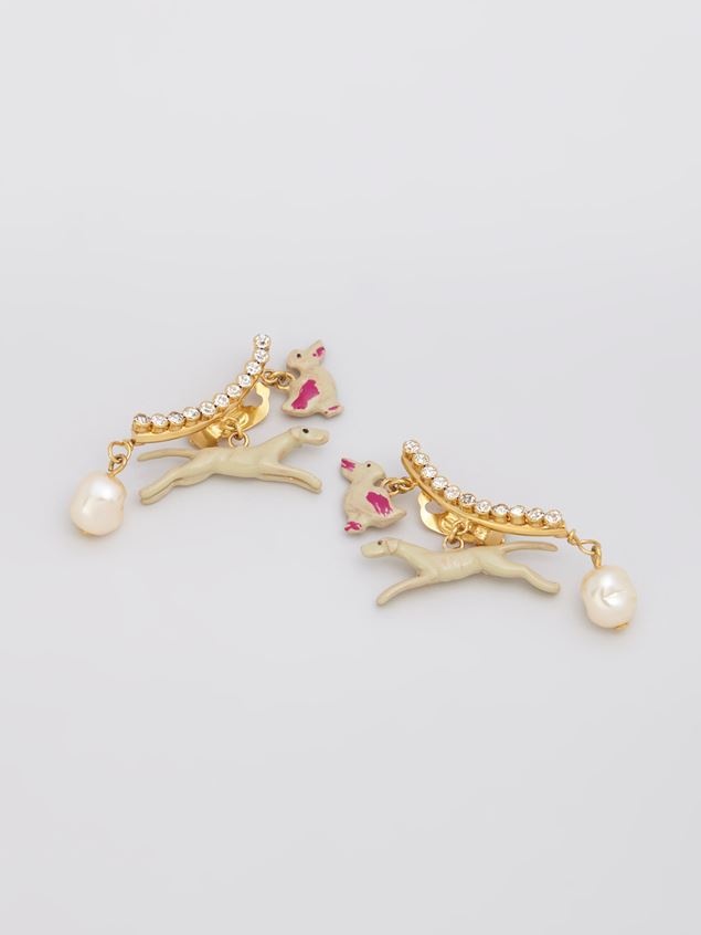 BRASS FOUND TREASURES GREYHOUND EARRINGS - 4
