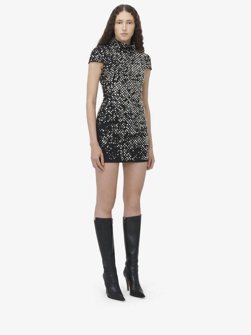 Crystal Embroidered Mini Dress - 3