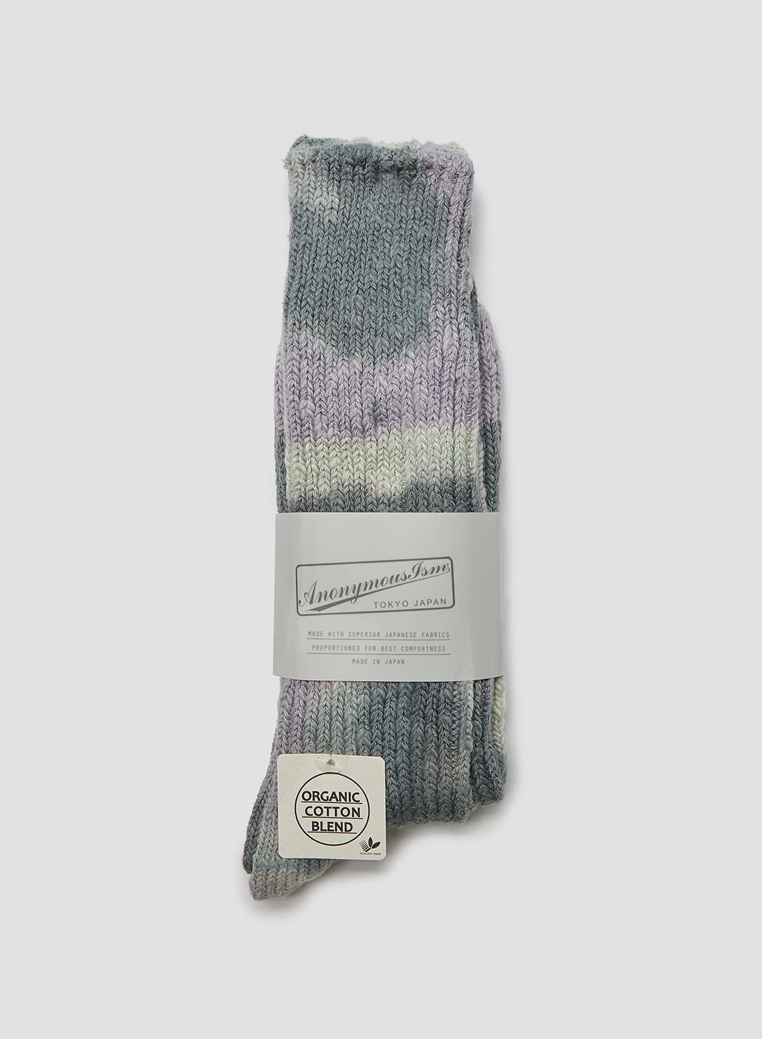 Anonymous Ism L/G Organic Crew Sock in Purple/Charcoal - 1