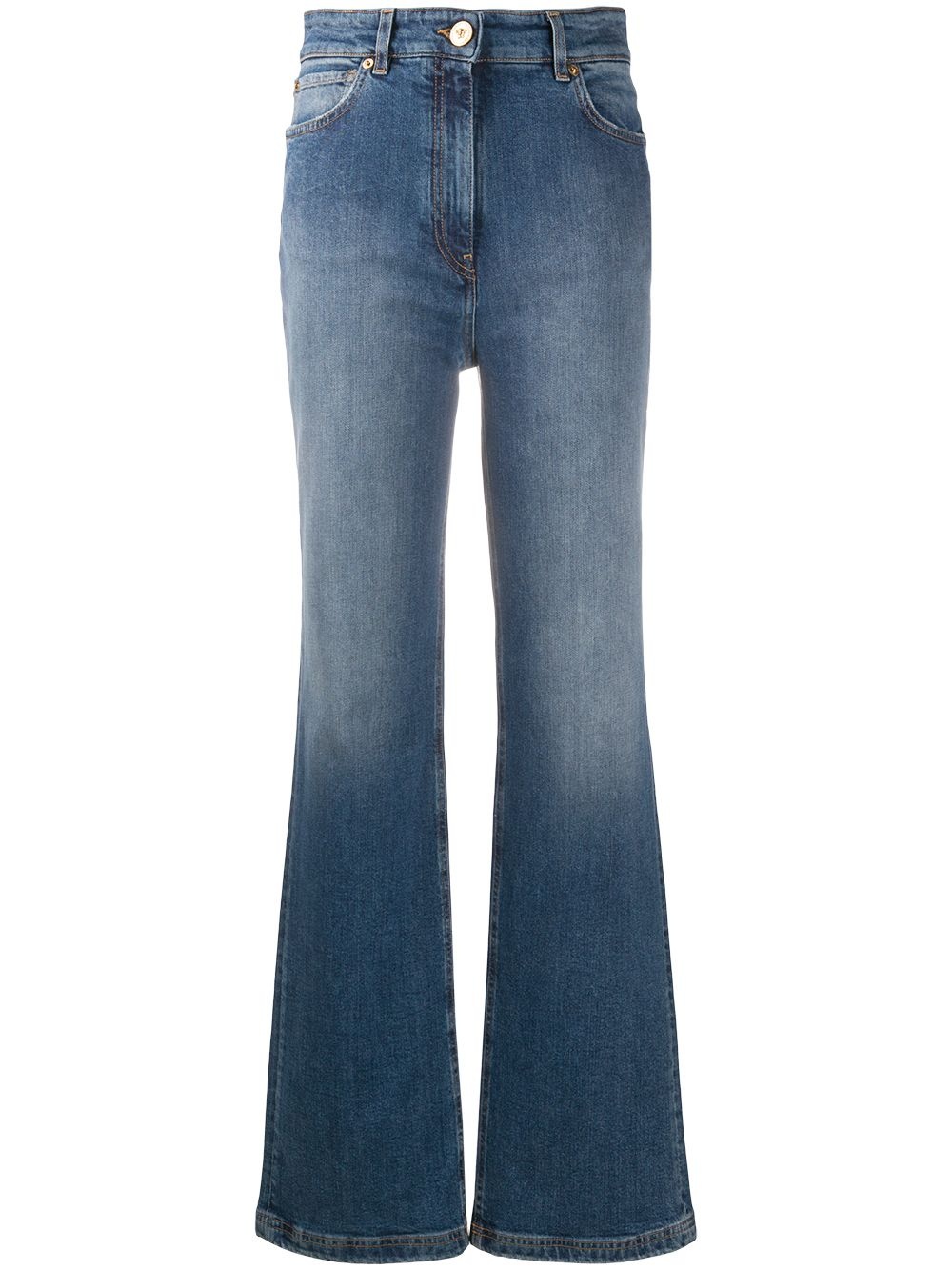 faded-effect flared jeans - 1