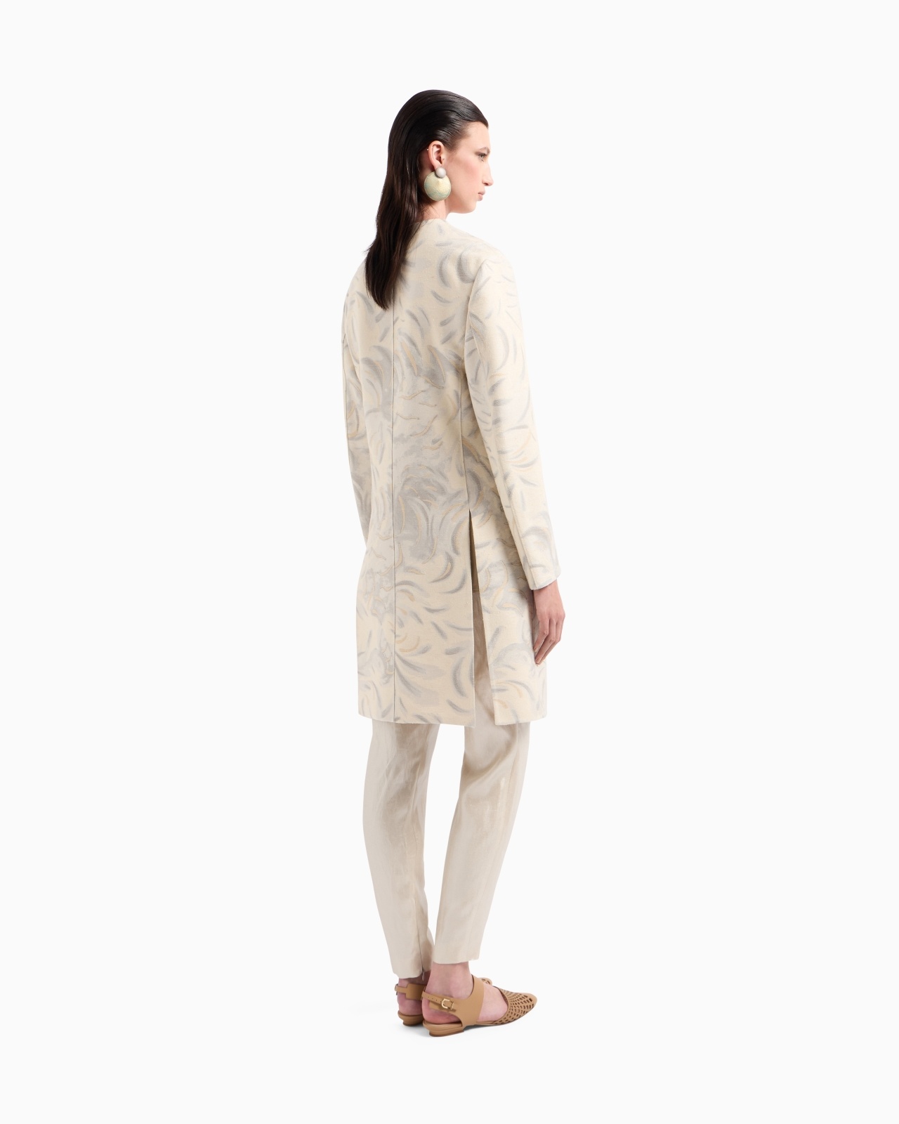 FIL COUPÉ TUSSAH SILK OVERCOAT - 3
