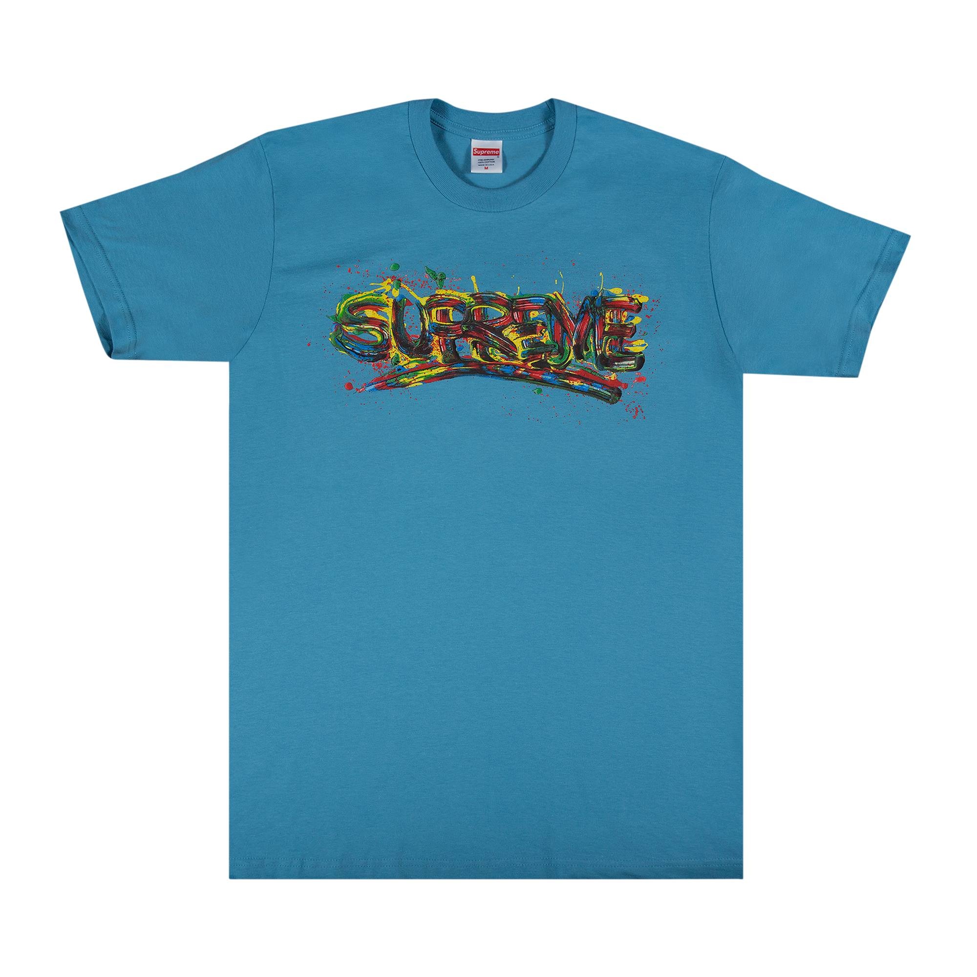 Supreme Paint Logo Tee 'Light Slate' - 1