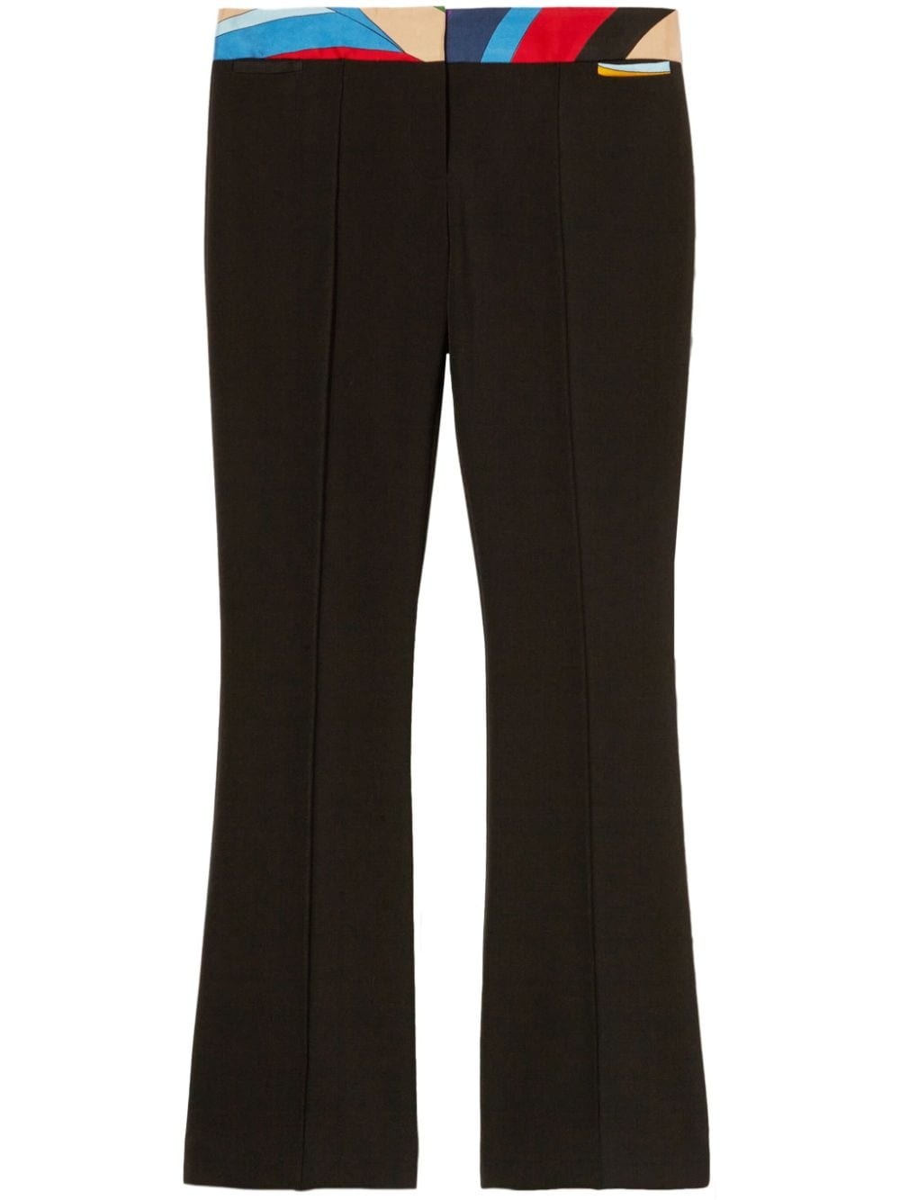 abstract-print trim cropped trousers - 1