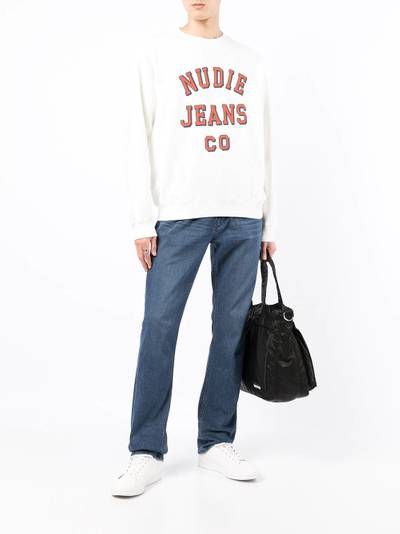 Nudie Jeans logo-print crew neck sweatshirt outlook