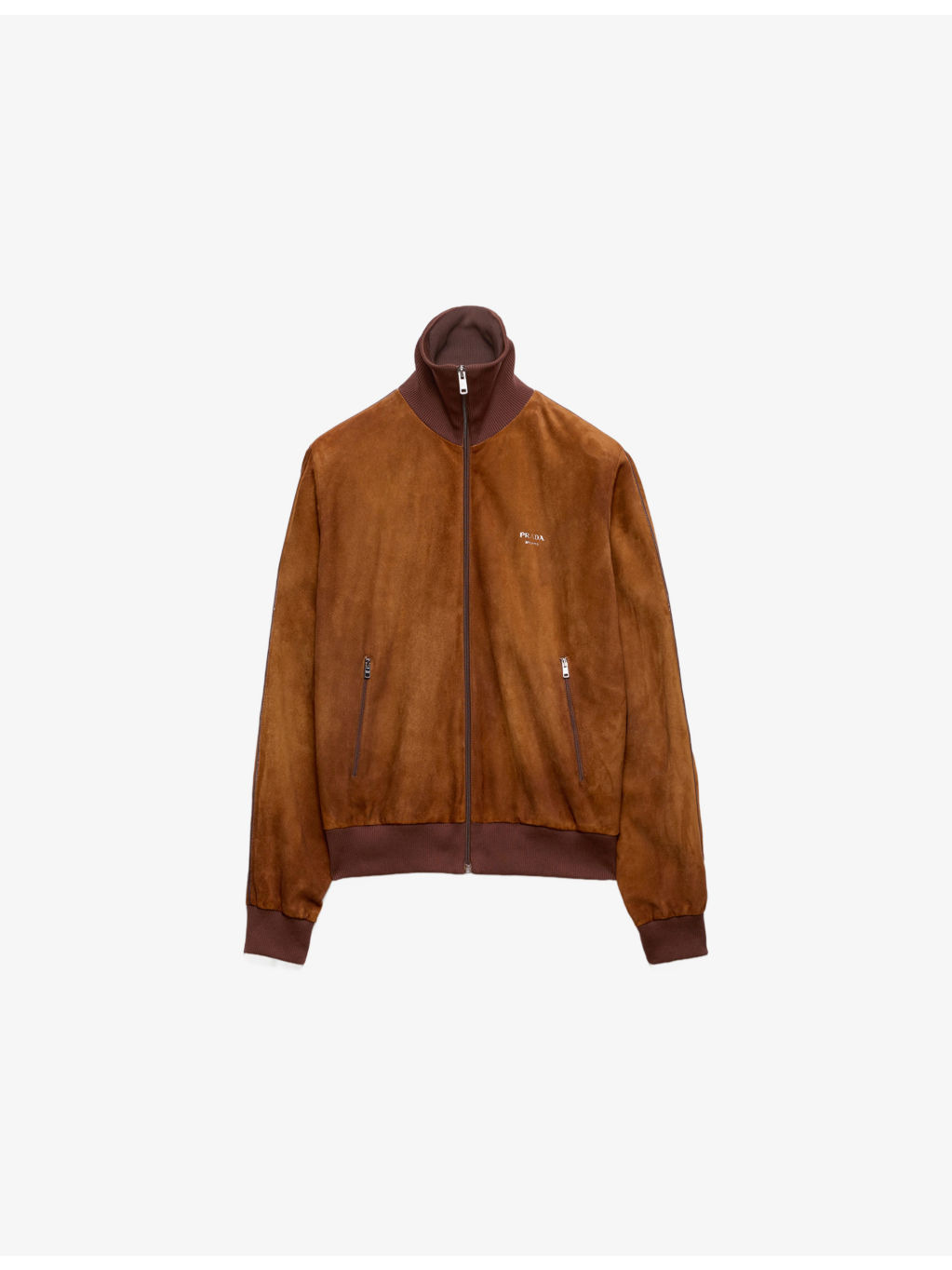 Logo-Print Regular-Fit Suede Jacket - 1
