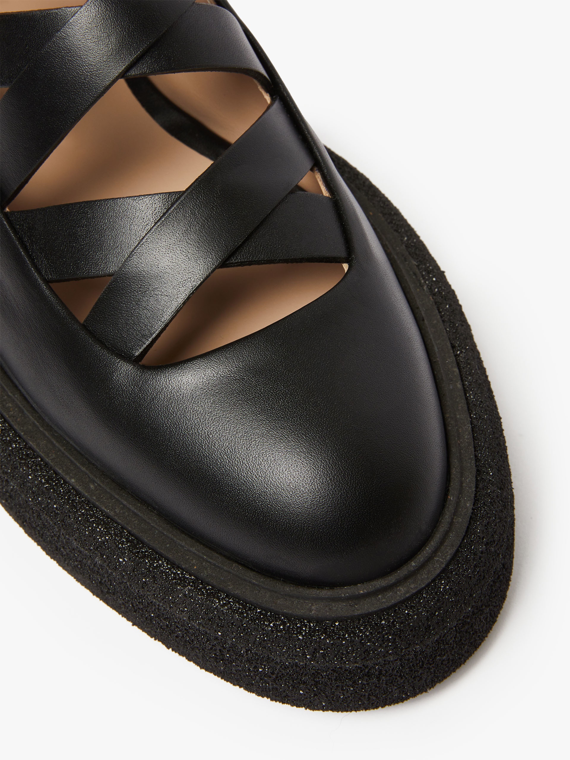 MAX MARA OUTLET●ROCKBALLET レザープラットフォームバレリーナ Max Mara ROCKBALLET Leather ballet flats with straps