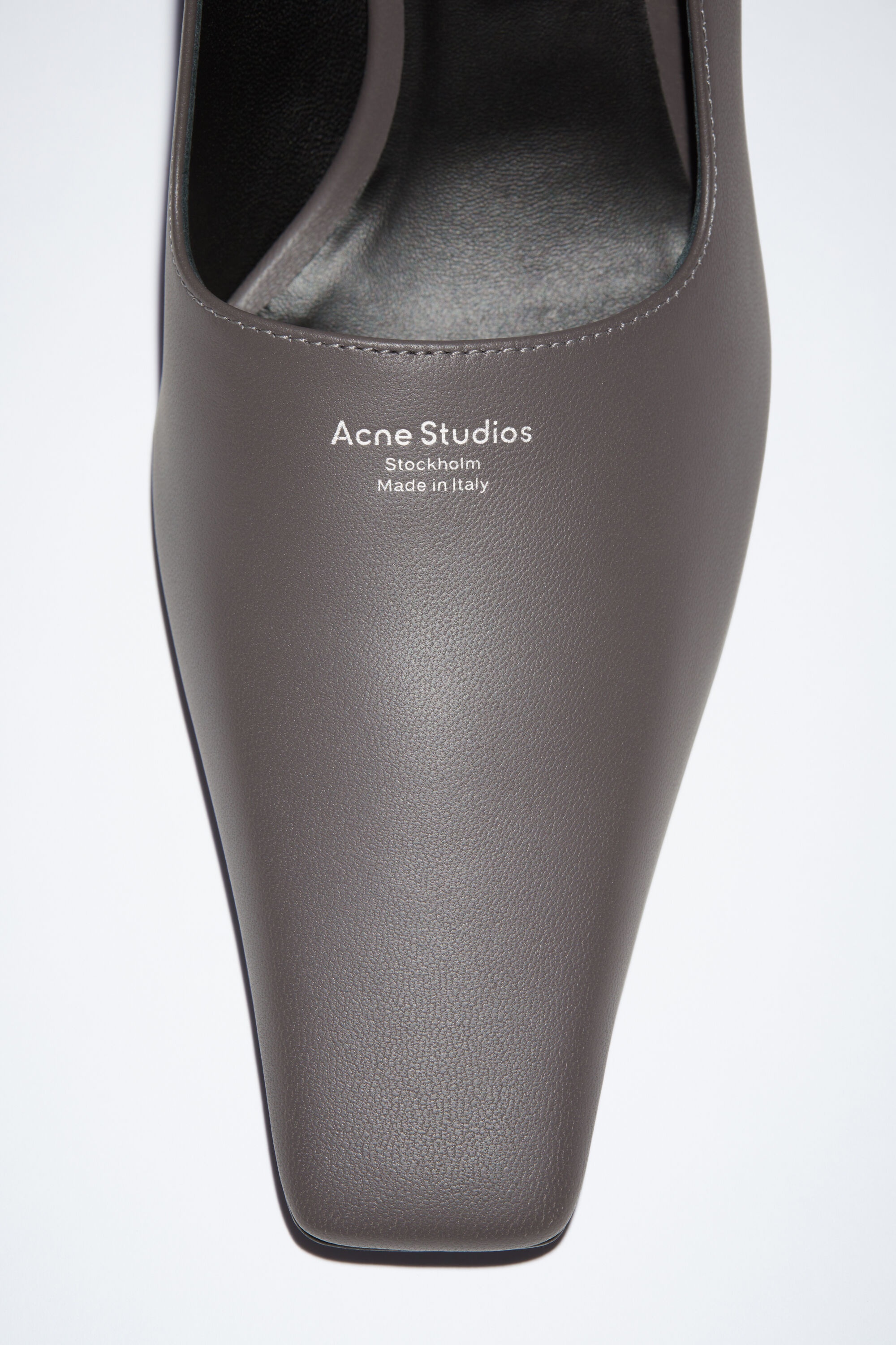 Leather heel pump - Dark grey - 4