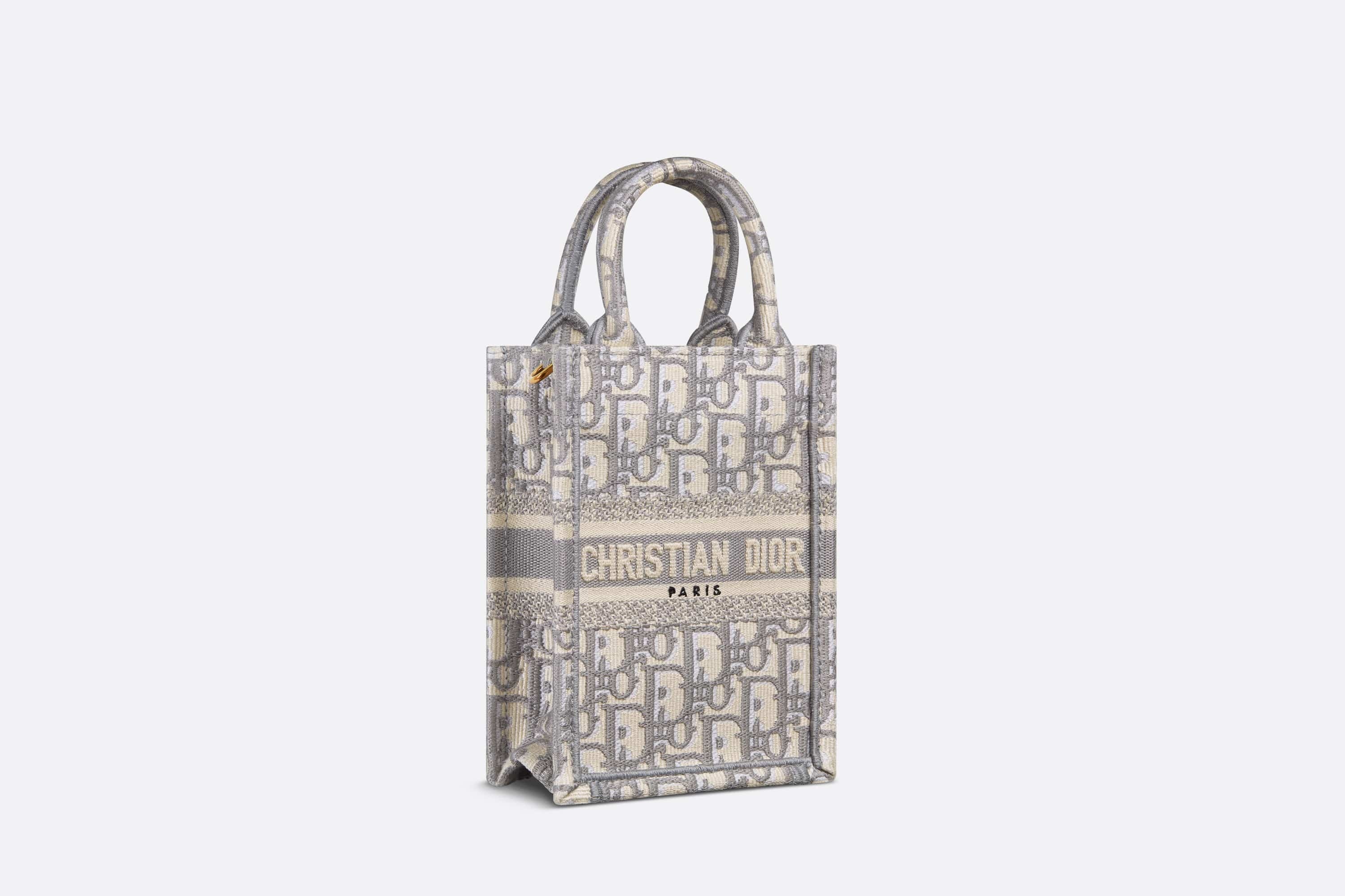 Dior Mini Vertical Dior Book Tote with Strap | REVERSIBLE