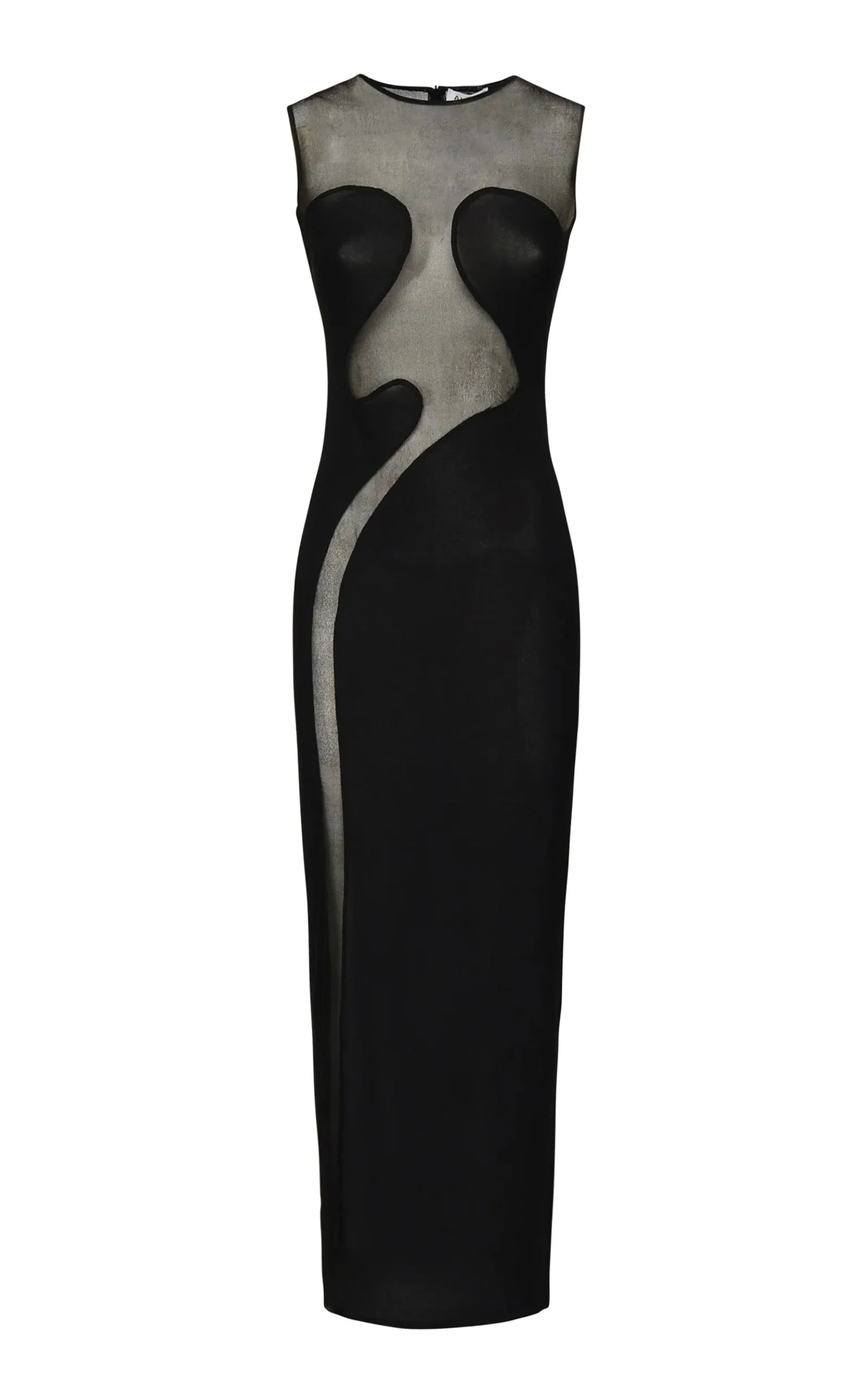 Silk-Trimmed Stretch-Knit Maxi Dress - 1