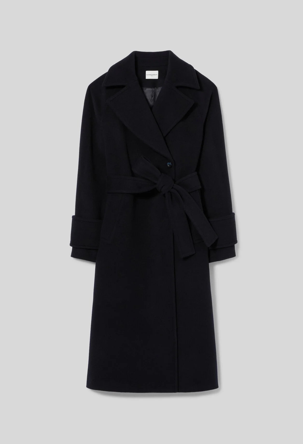 STRAIGHT COAT WITH REMOVABLE BELT - 1