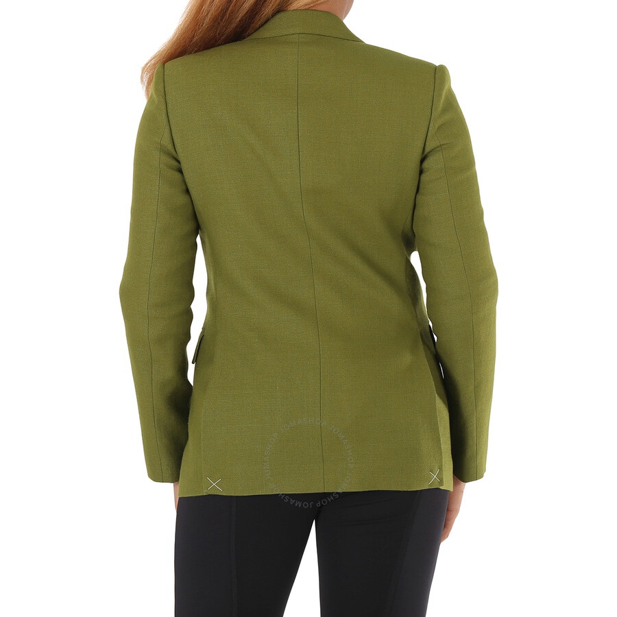 Burberry Ladies Juniper Green Wool Ramie And Silk Satin Tailored Jacket - 5