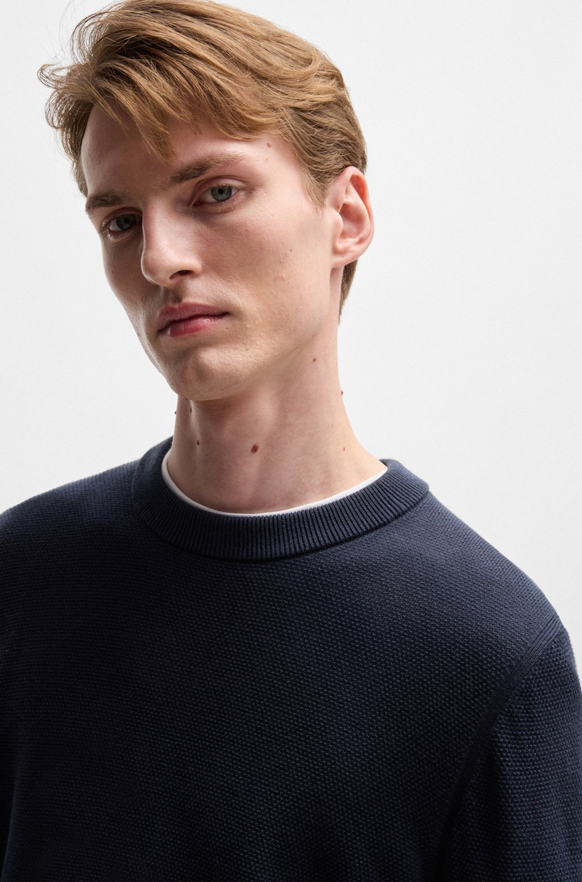 MICRO-STRUCTURED SWEATER IN COTTON - 3