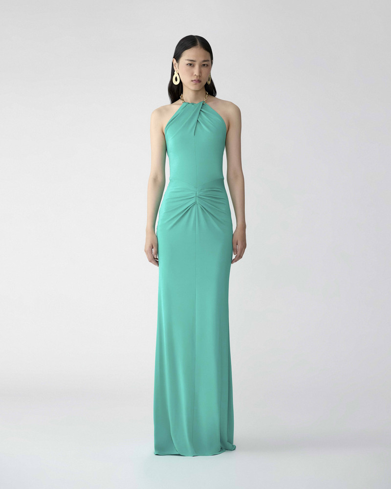 CAROLINA HERRERA Halterneck Draped Gown outlook