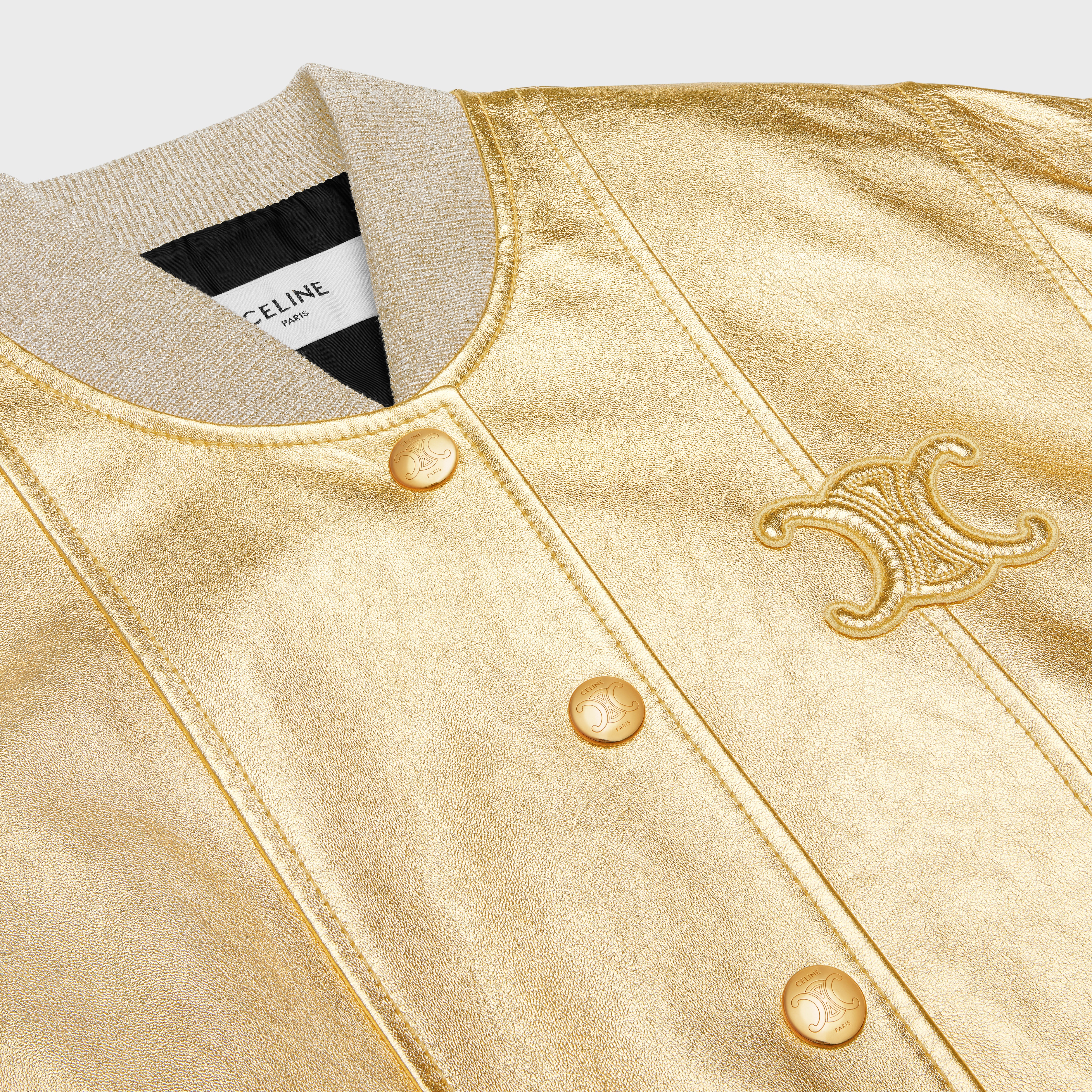METALLIC LAMBSKIN JACKET WITH TRIOMPHE BALL - 3