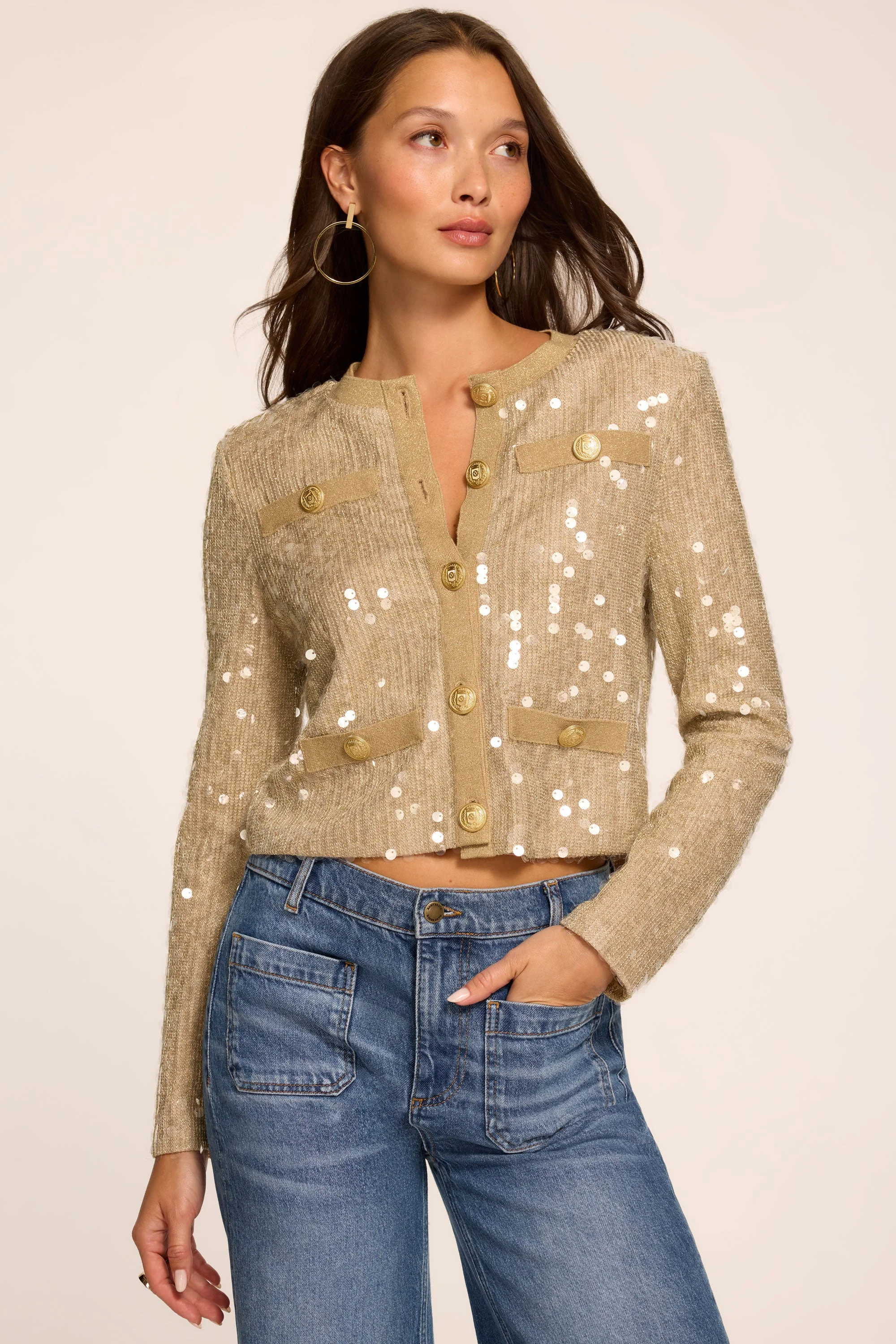 Anna Paillette Knit Jacket - 1