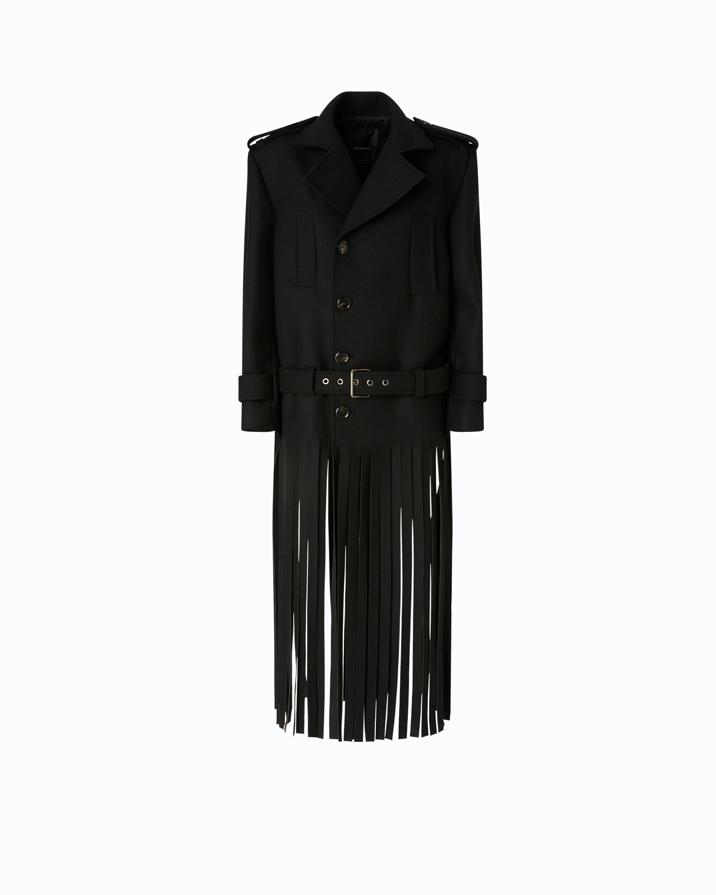 COAT IN WOOL-BLEND CLOTH WITH FRINGING - 1