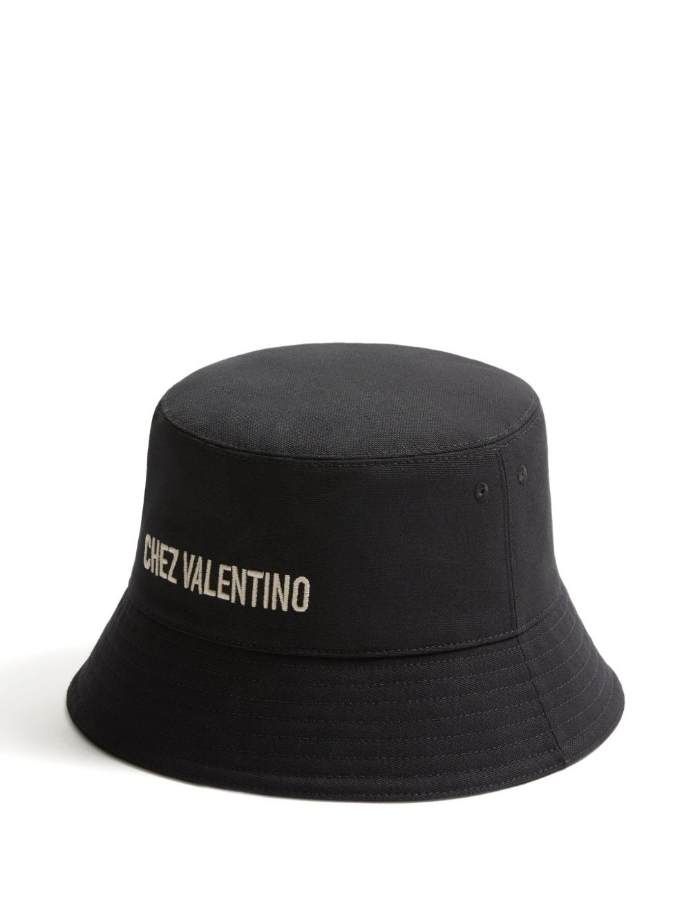 CHEZ VALENTINO COTTON BUCKET HAT WITH EMBROIDERY - 3