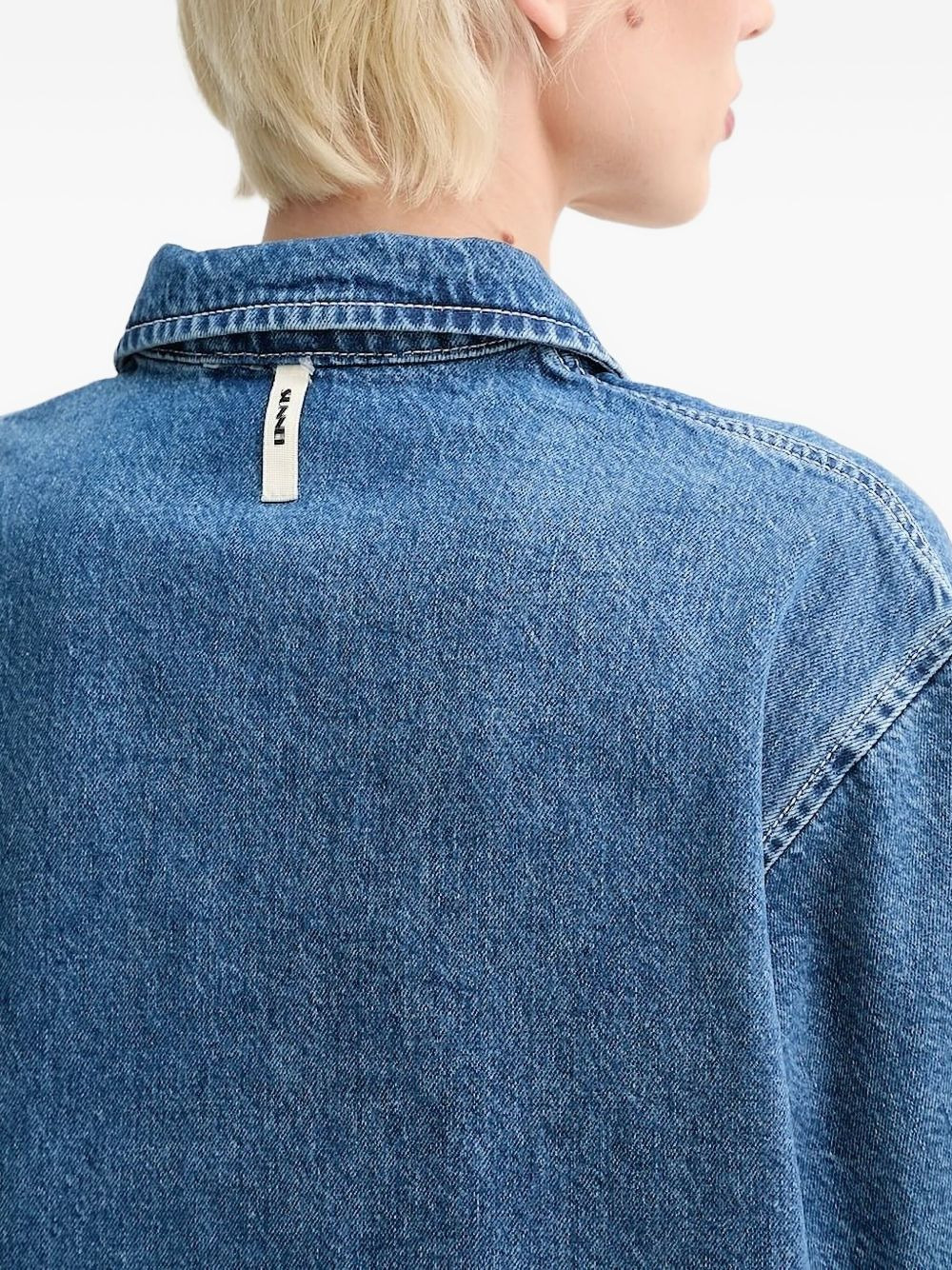 half-zip denim top - 3
