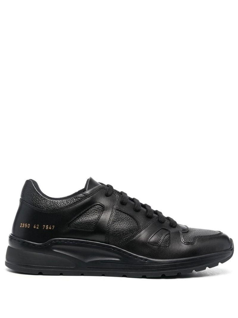 Track Technical leather low-top sneakers 1