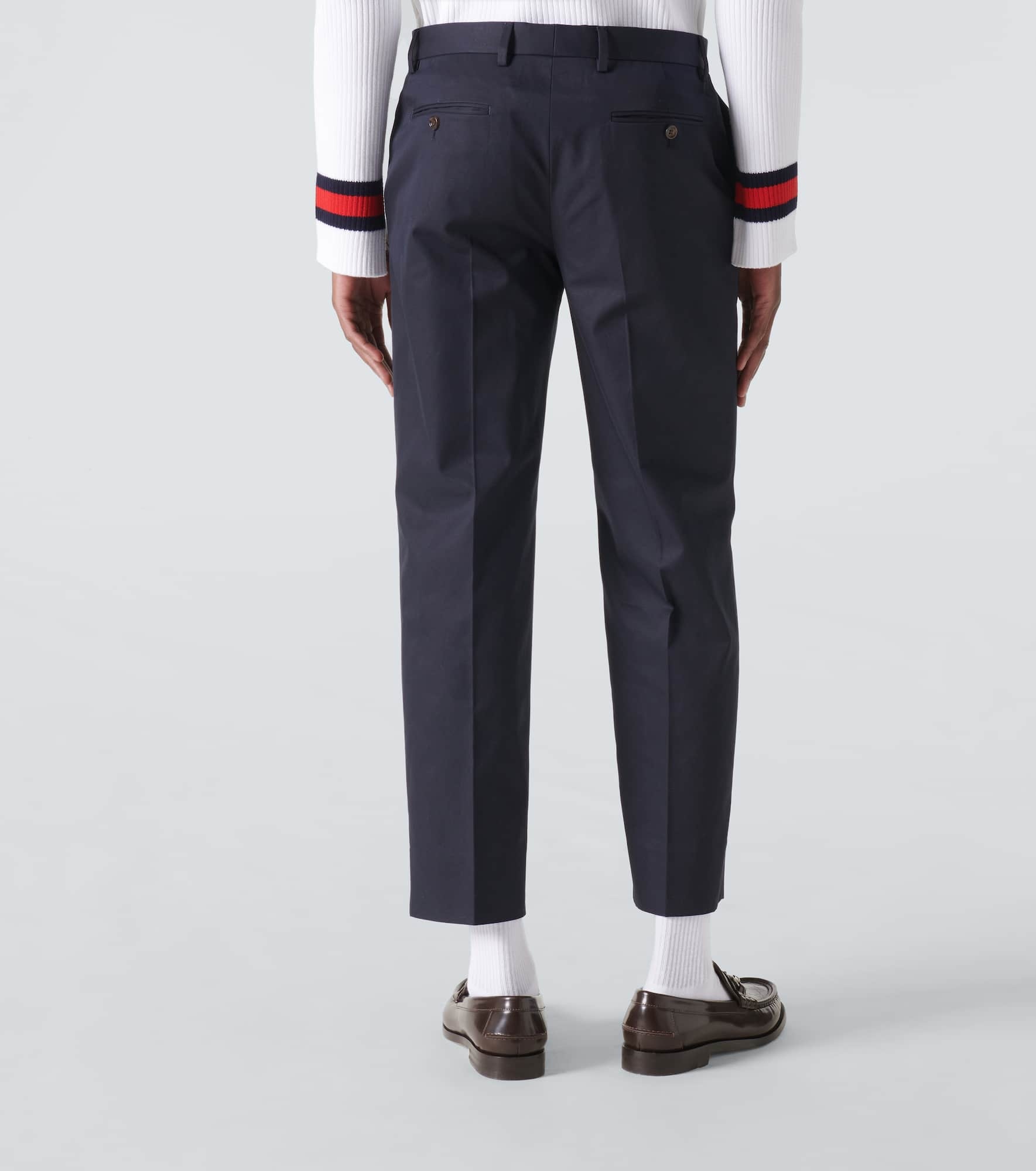 Cotton twill straight pants - 4