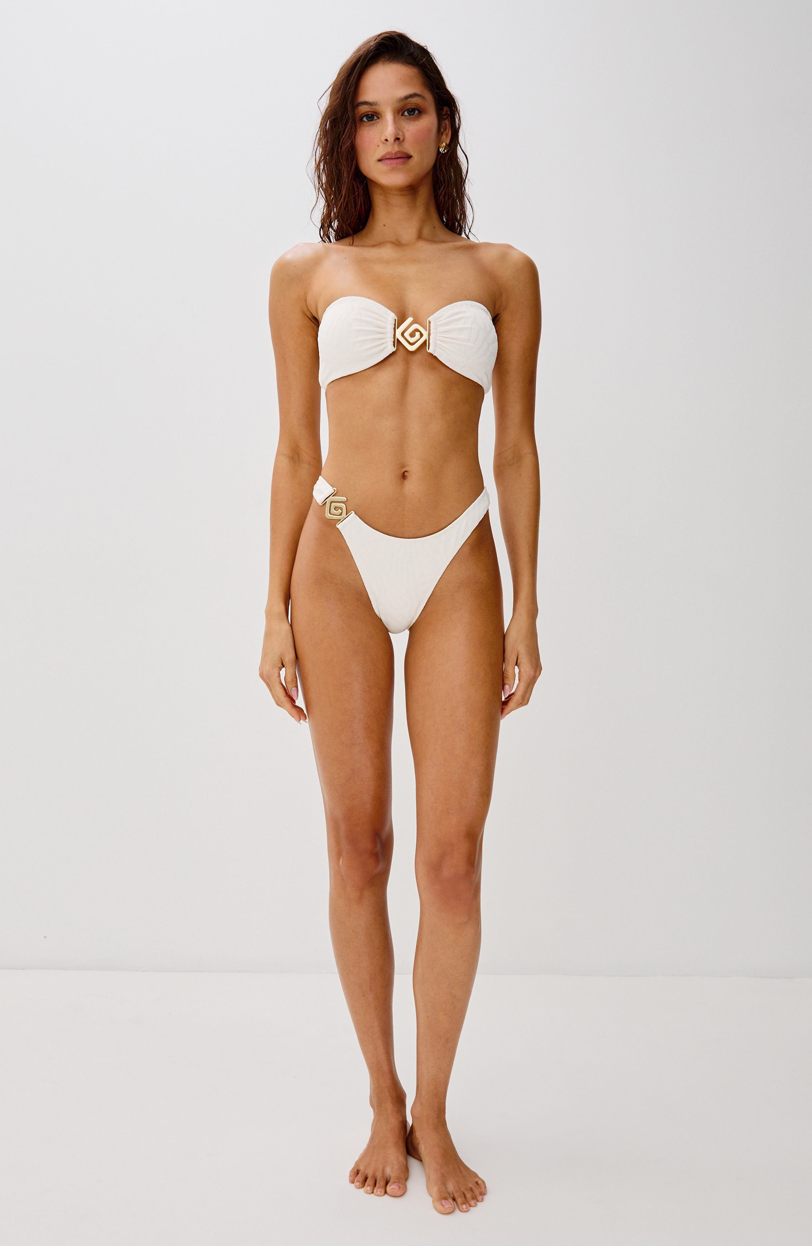 LSPACE Aziza Strapless Bikini Top in Cream at Nordstrom - 7