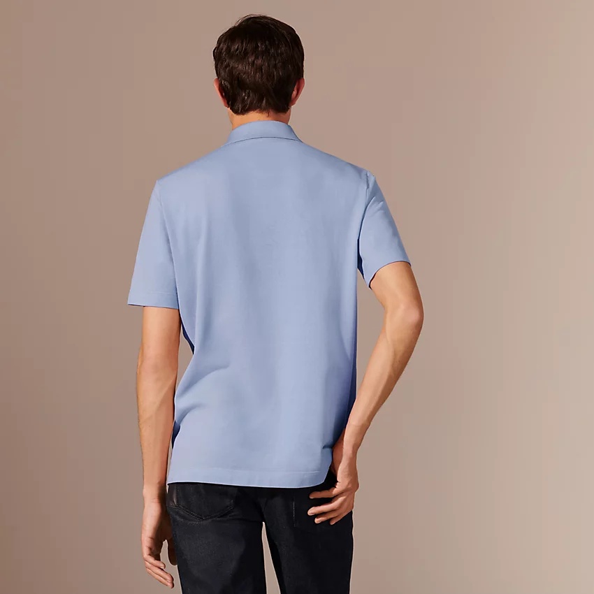 H embroidered buttoned polo shirt - 3