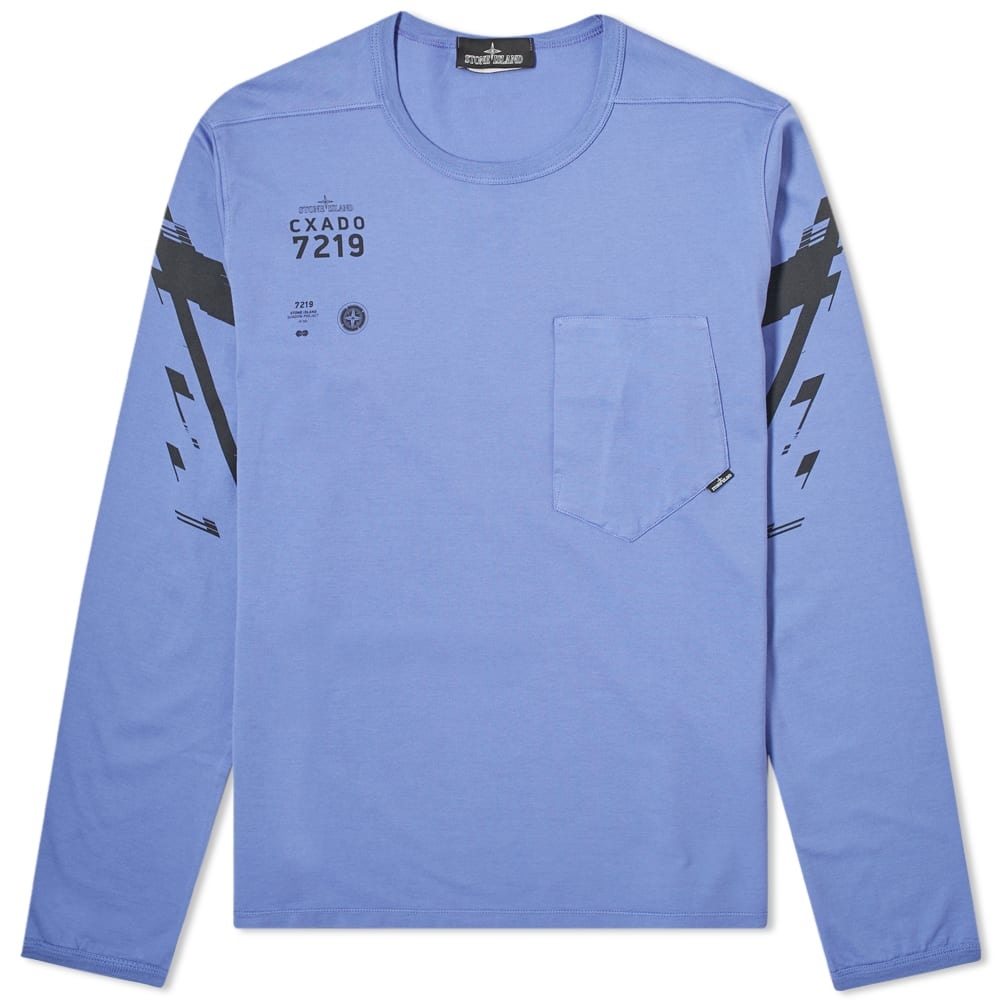 Stone Island Shadow Project Mako Jersey Long Sleeve Logo Tee - 1