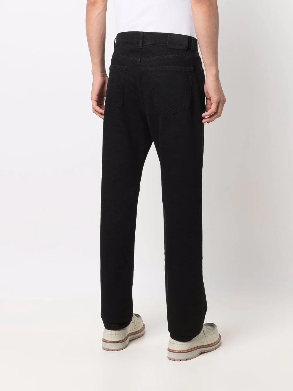 logo-patch straight-leg trousers - 4