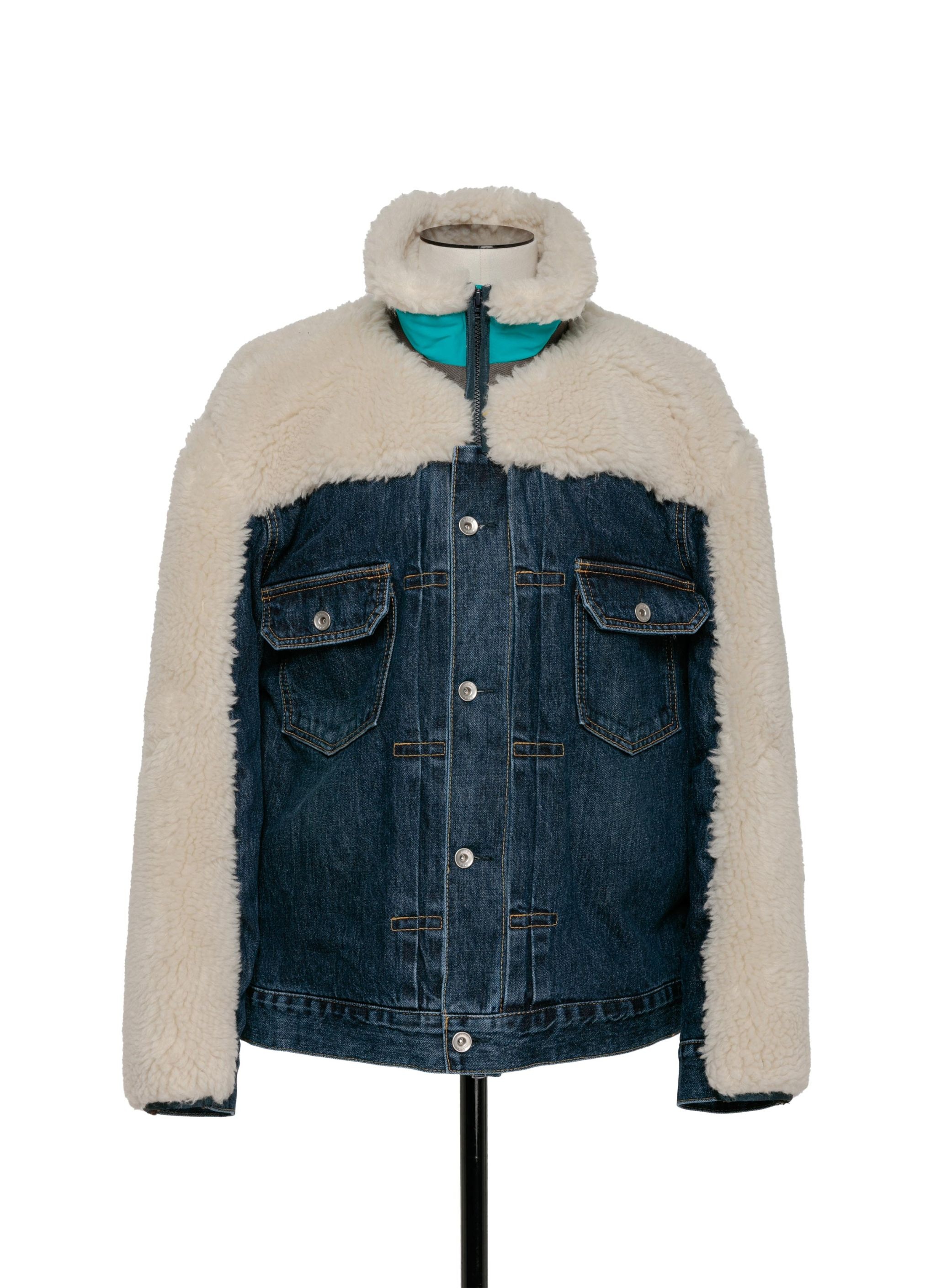 Faux Shearling x Denim Blouson - 2