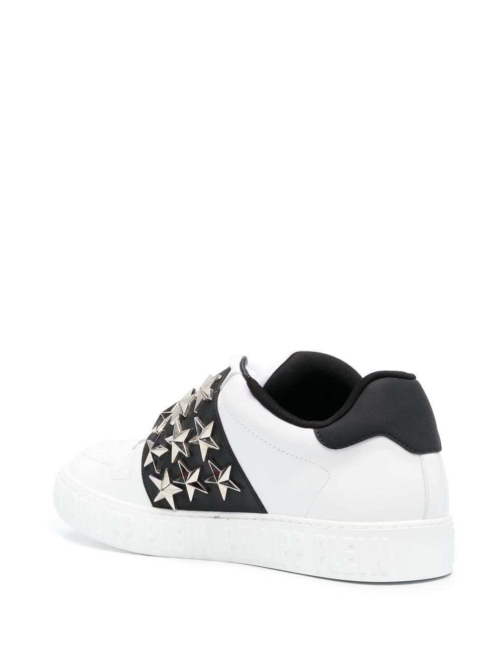 leather star studded sneakers - 3