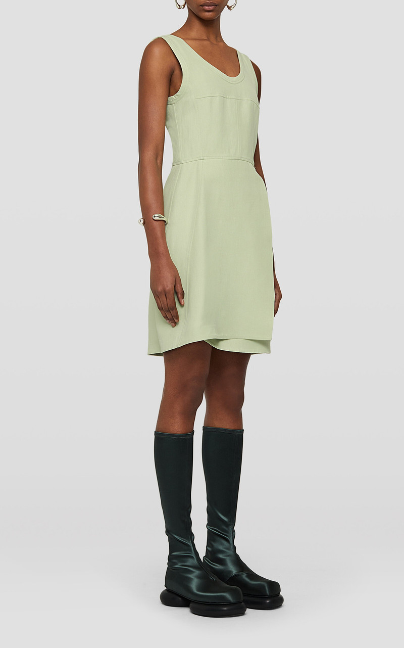 Wrapped Linen-Blend Mini Dress green 3