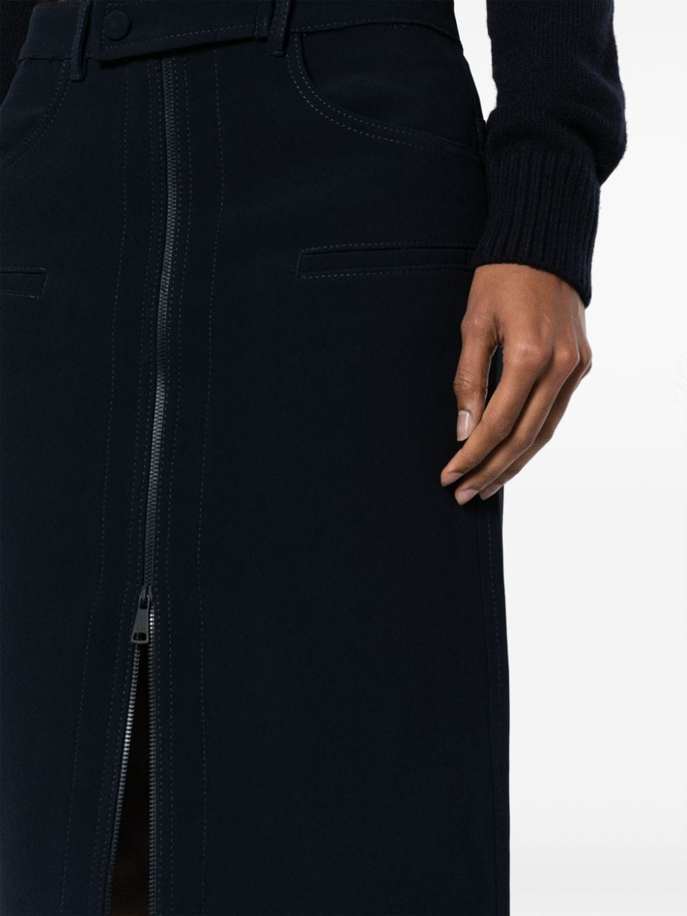zip-up midi pencil skirt - 5