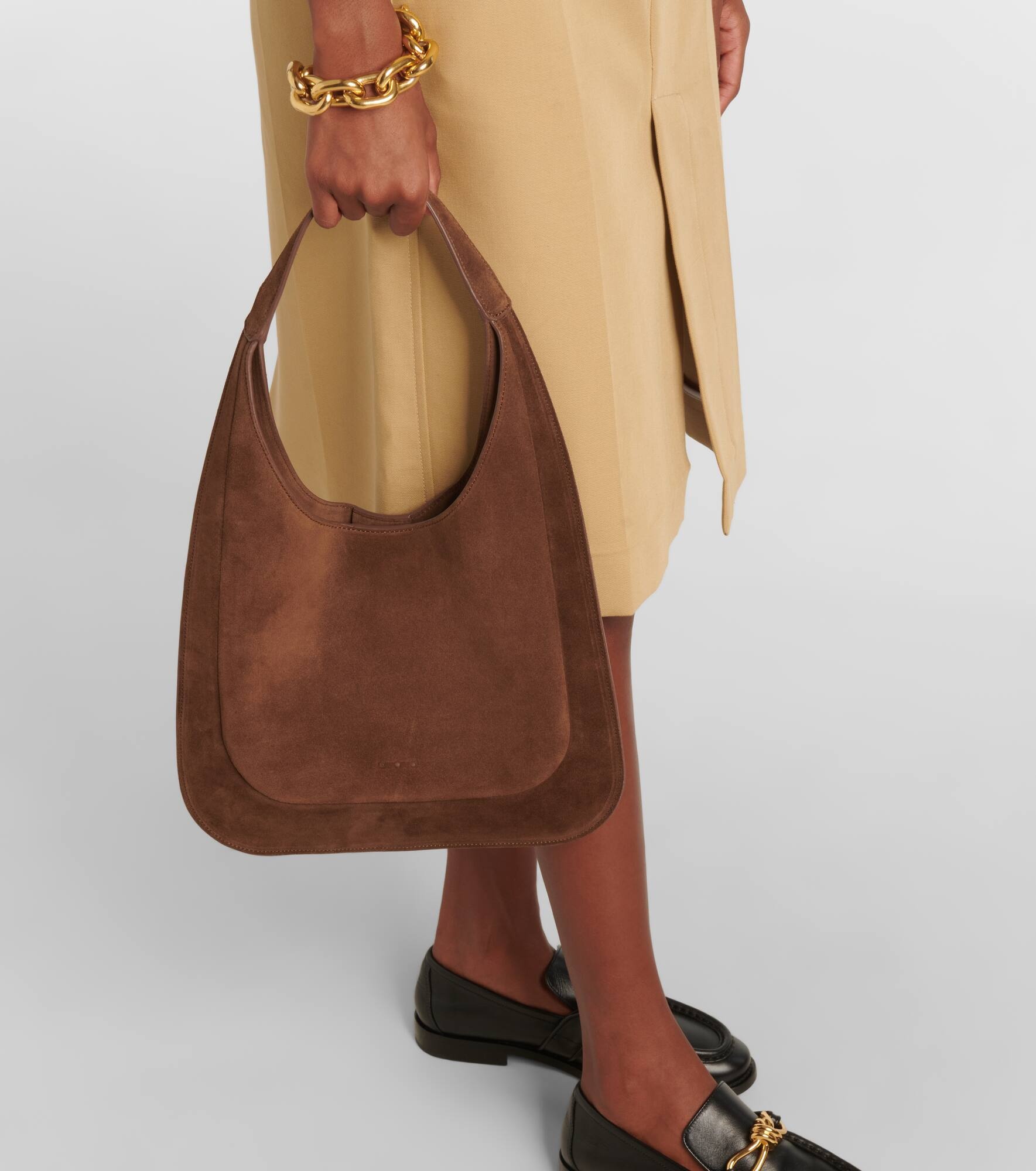 Midi suede shoulder bag - 6