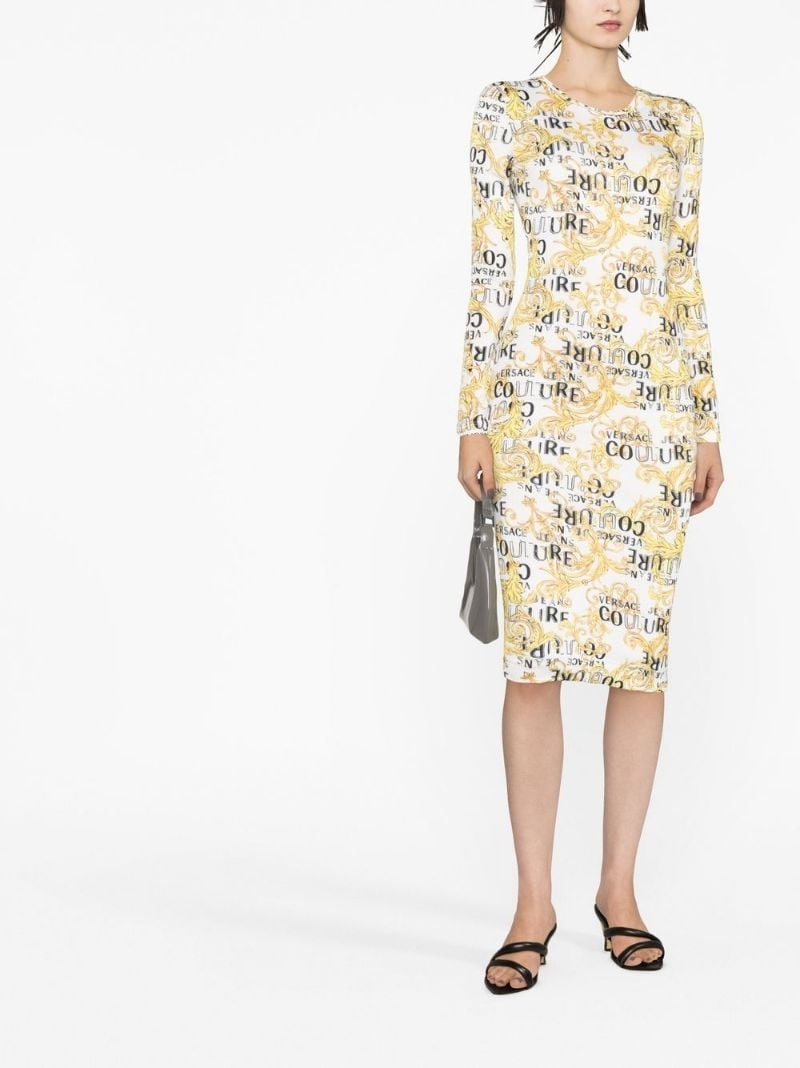 Sketch Couture-print long-sleeved midi dress - 2