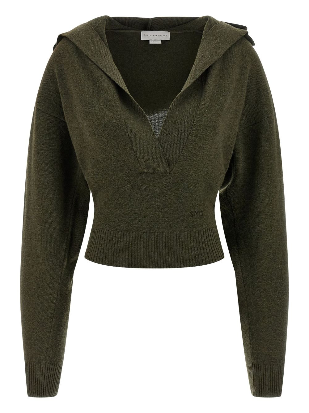 hooded V-neck sweater - 1
