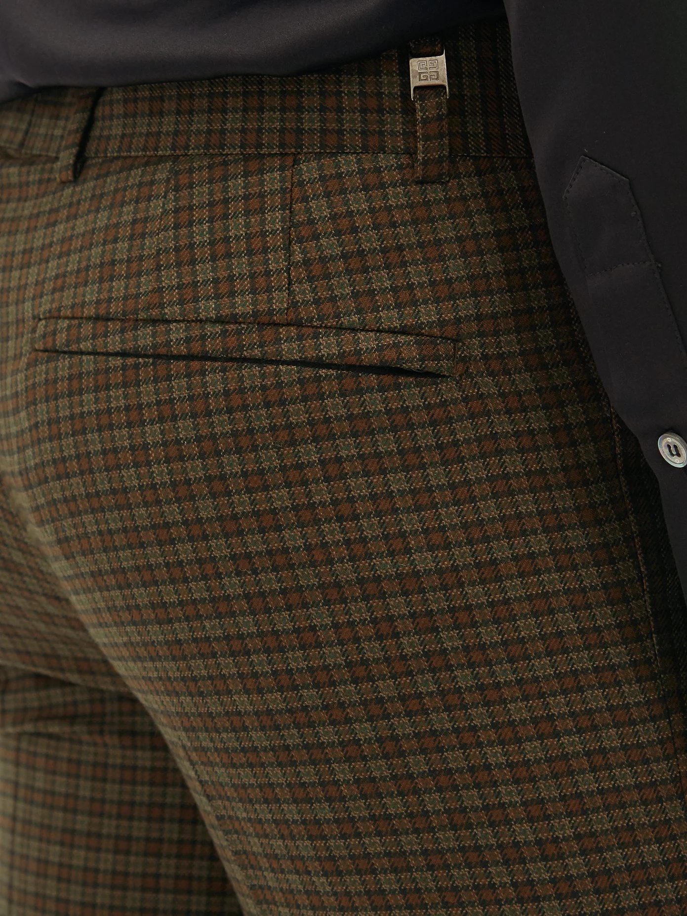 Gun-club check wool-twill suit trousers - 3