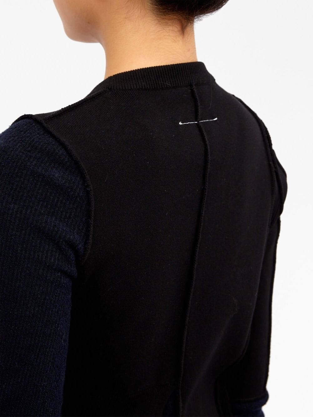 crew-neck deconstructed jumper - 7