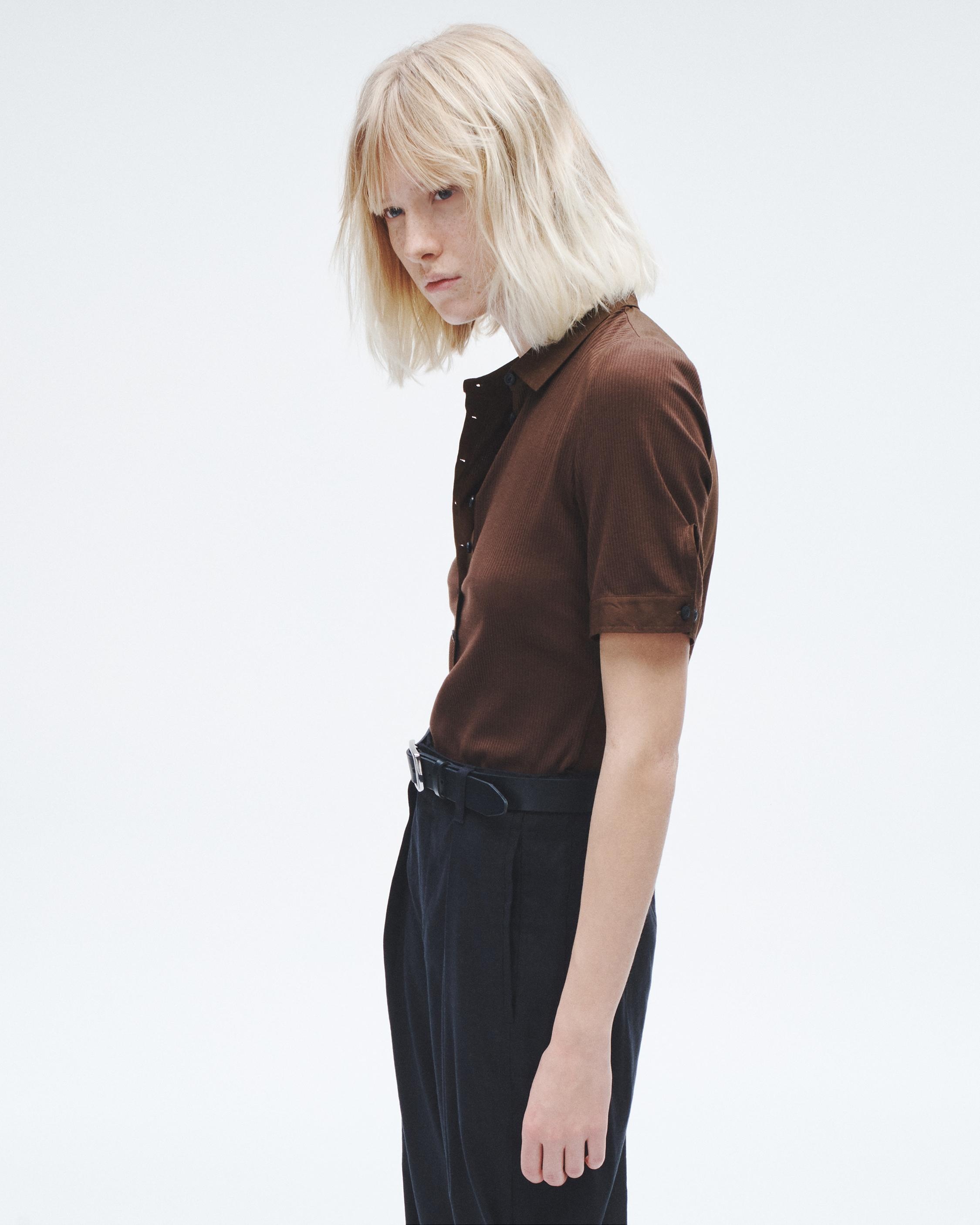 Ribbed Mixed Media Polo - 4