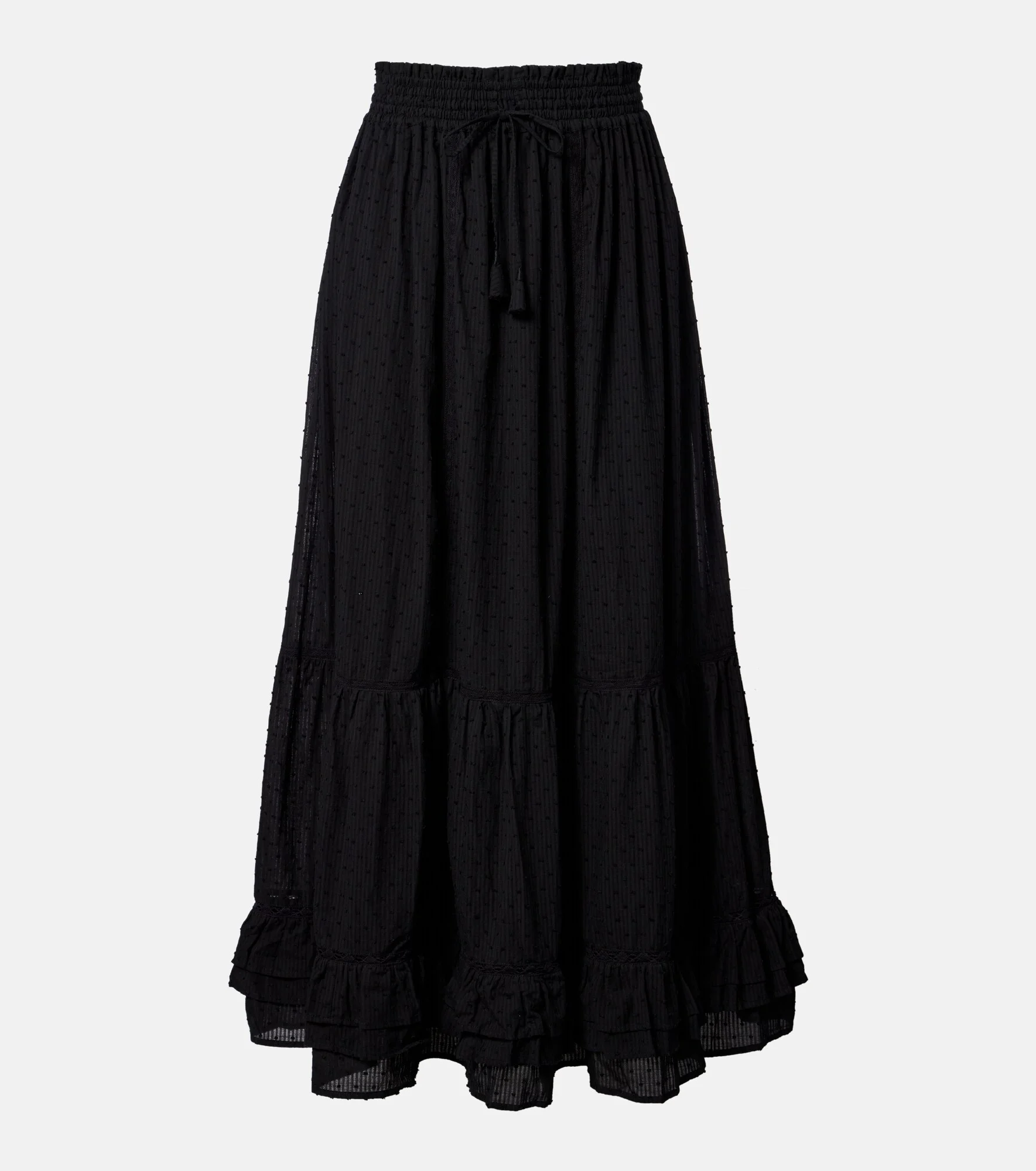Clara tiered cotton maxi skirt - 1