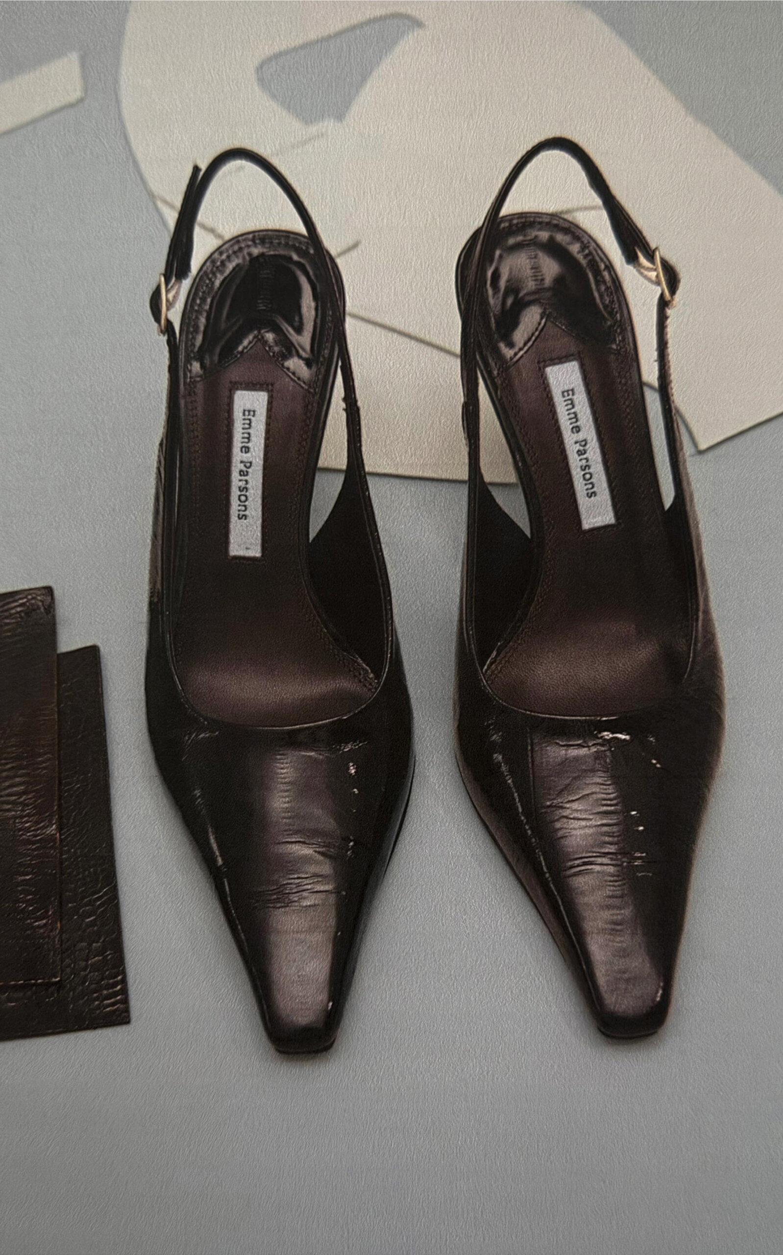 Elana Eelskin-Effect Leather Slingback Pumps black - 4