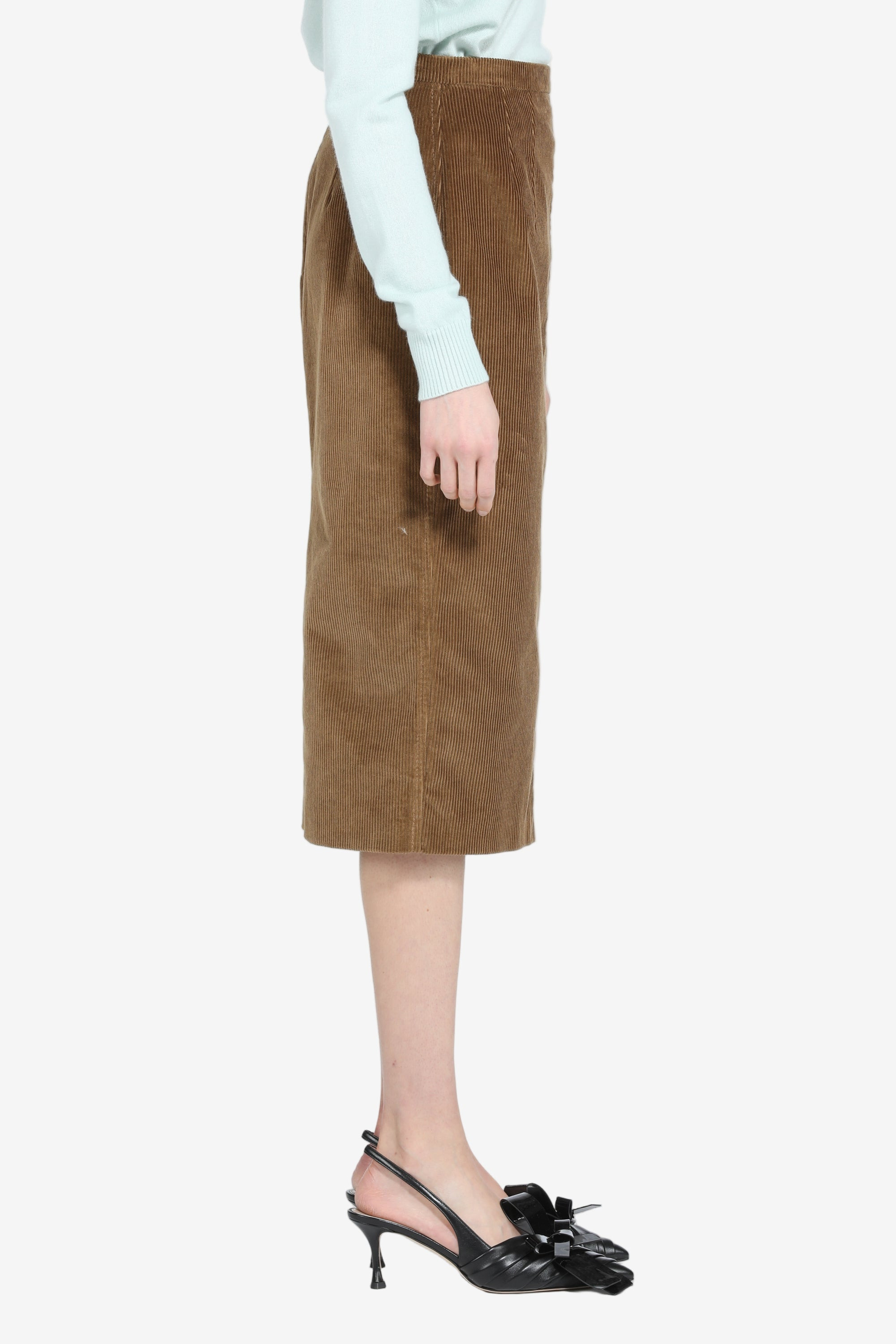 VELVET PENCIL SKIRT - 3