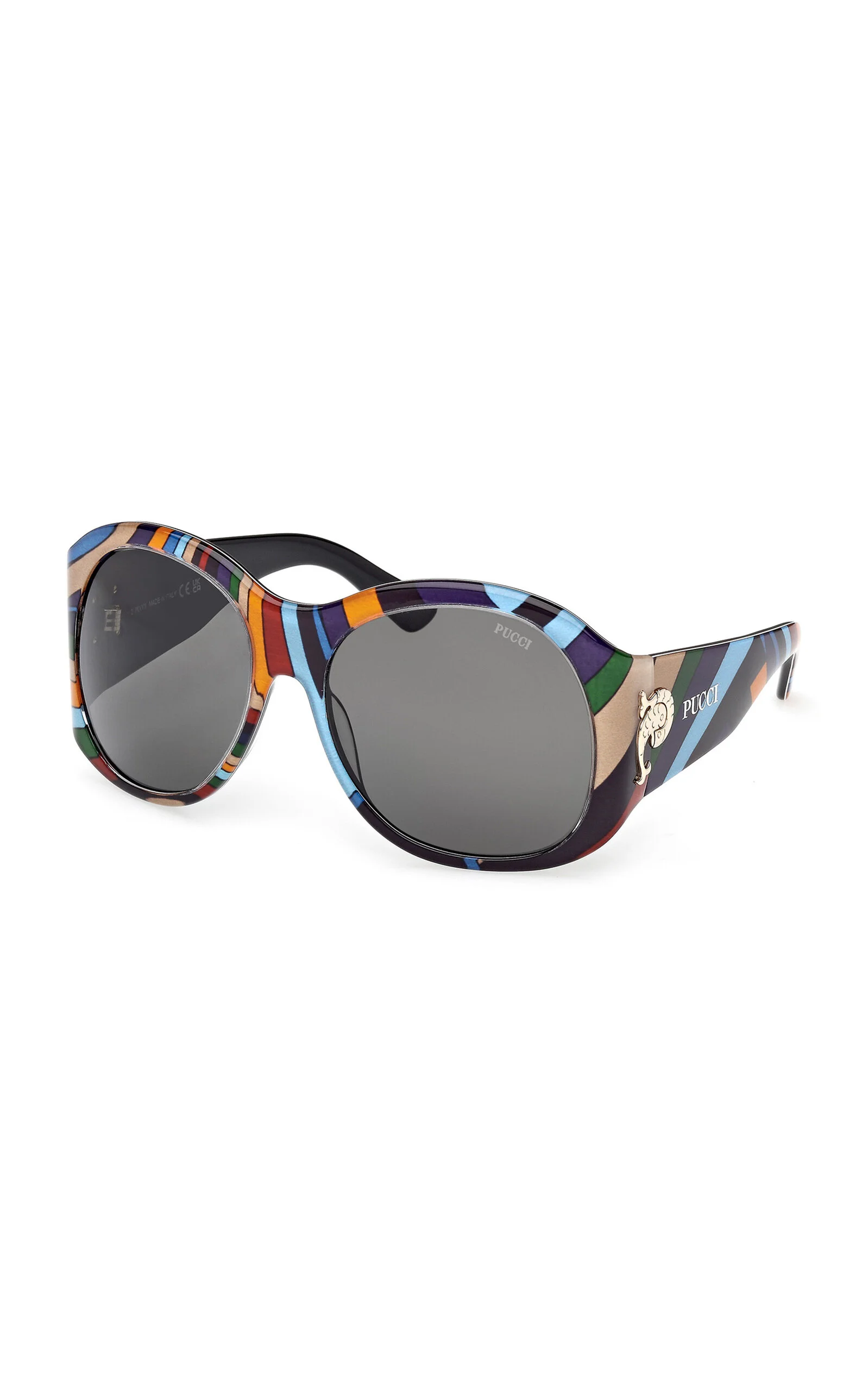 Round-Frame Acetate Sunglasses black - 1