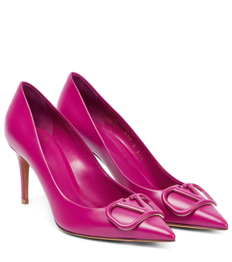 VLogo leather pumps - 1